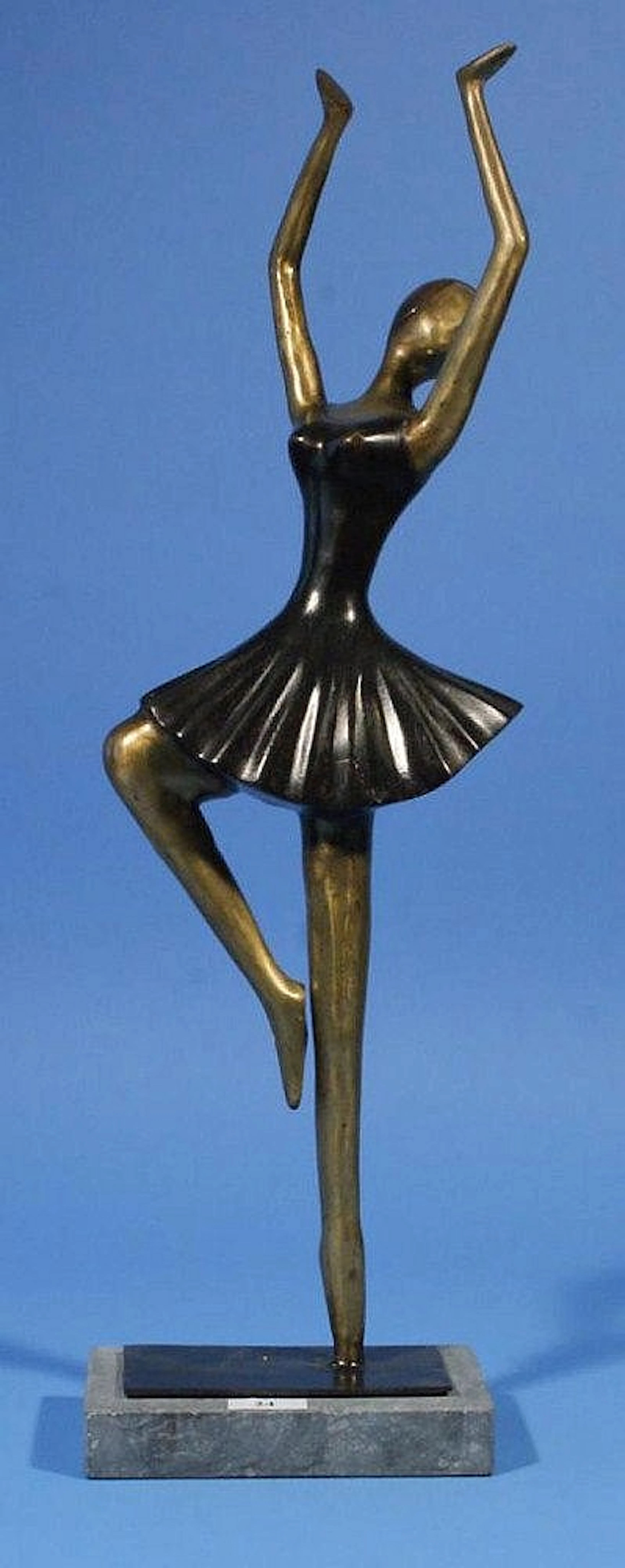 A. Mondain, bronze sculpture on marble base,