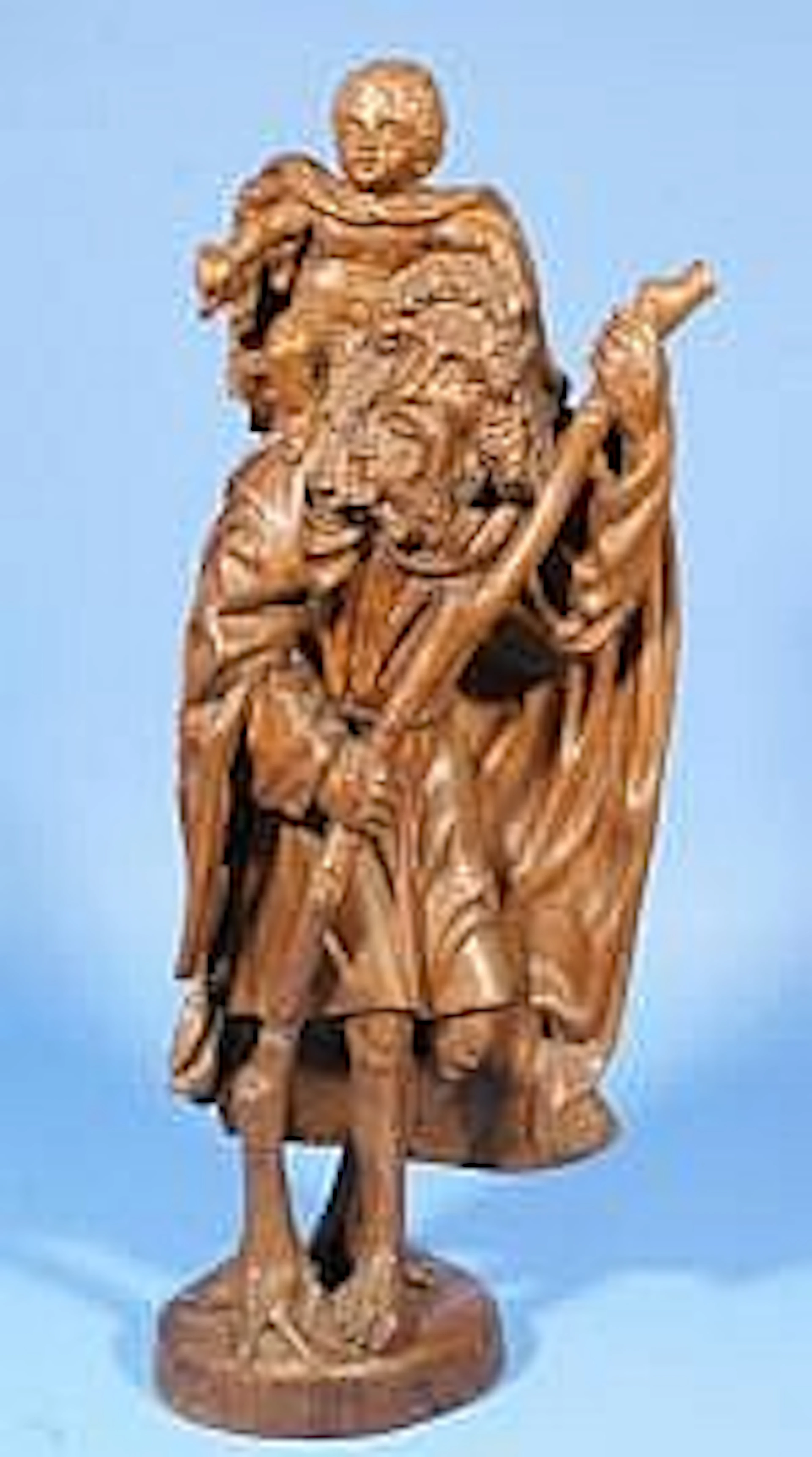 Oak Saint Christopher, early 19th century, h. 53