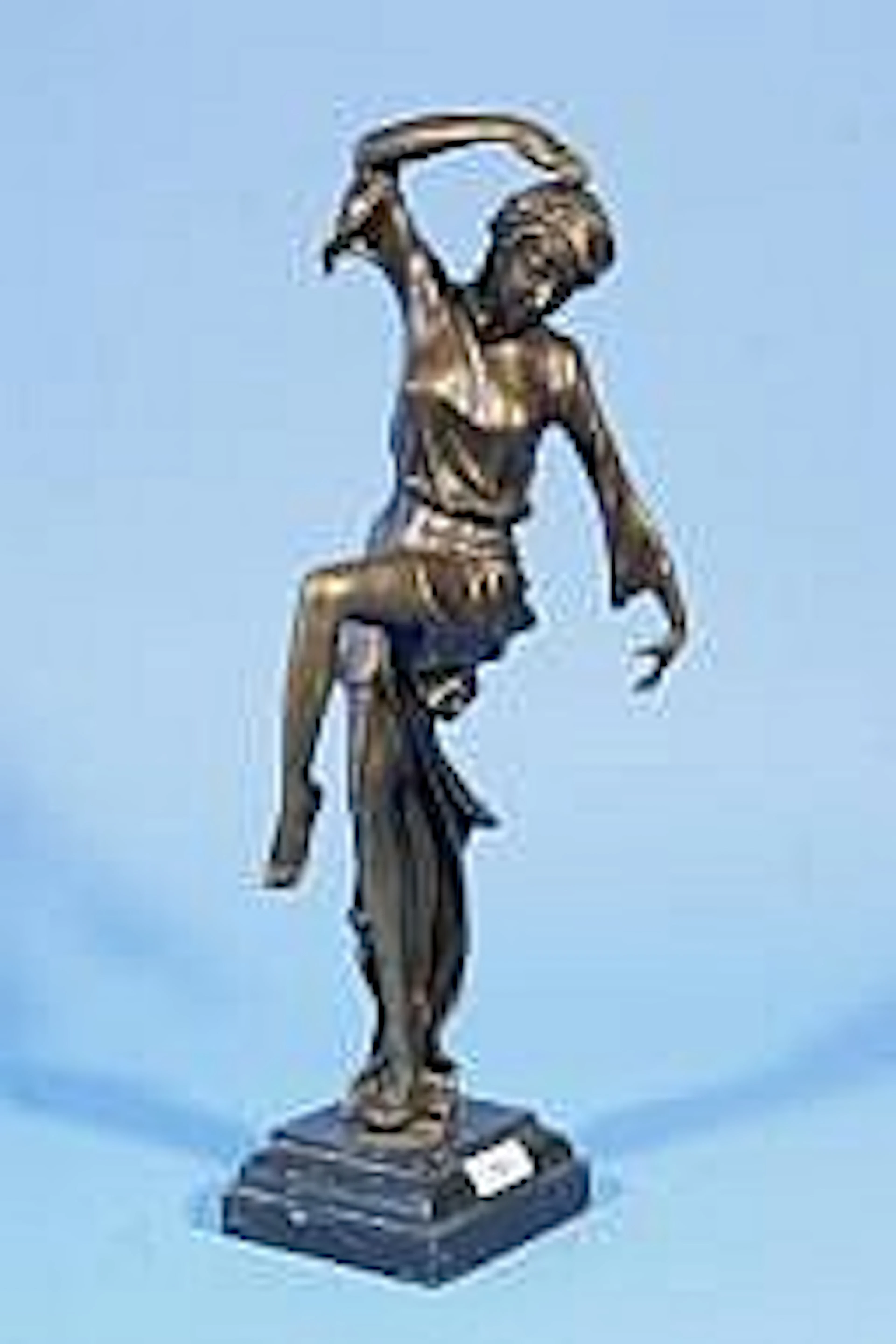 Bronze sculpture on stone base, Dancer, h. 40 cm.,