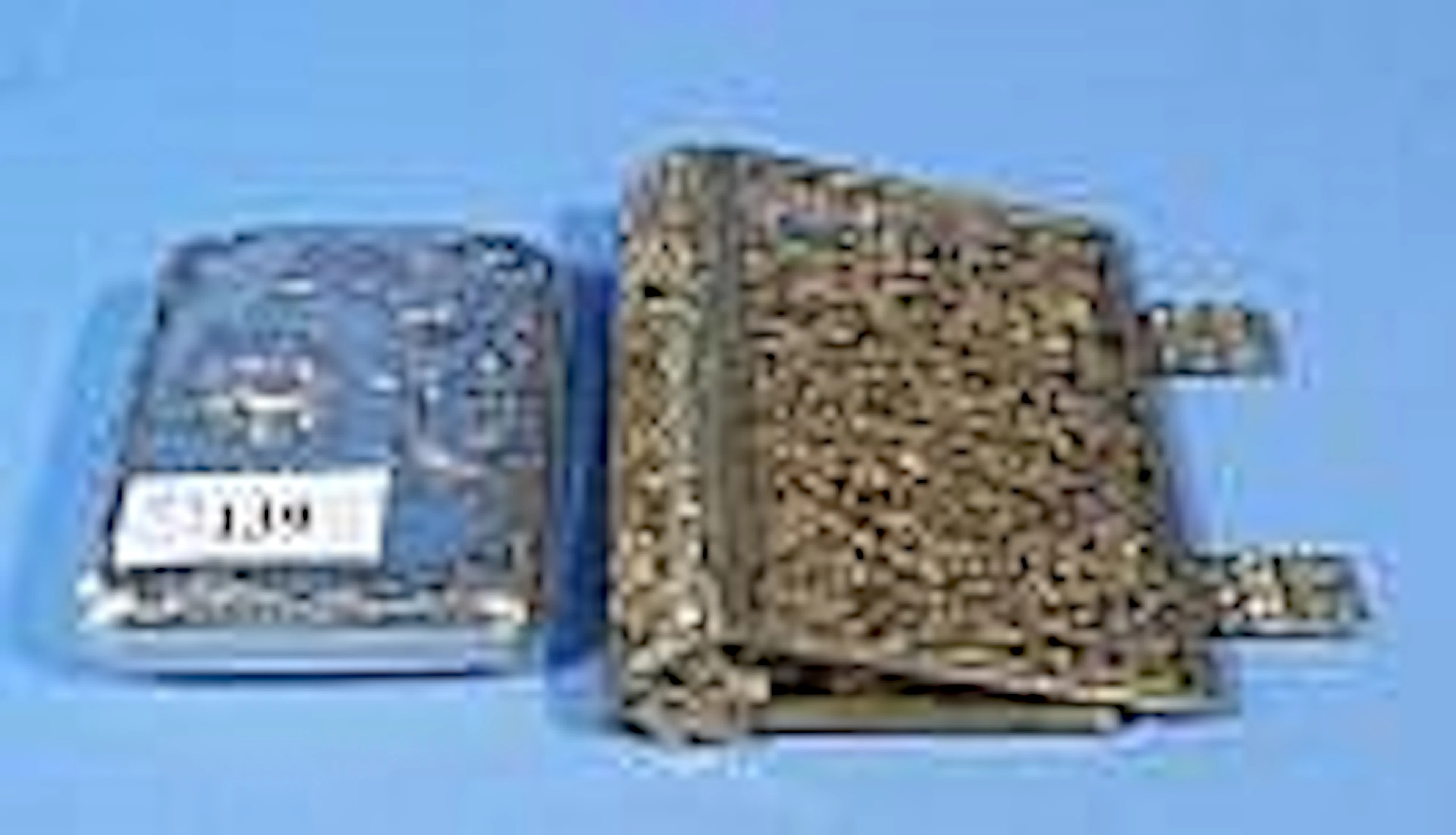 gilt silver art nouveau business card holder, 800