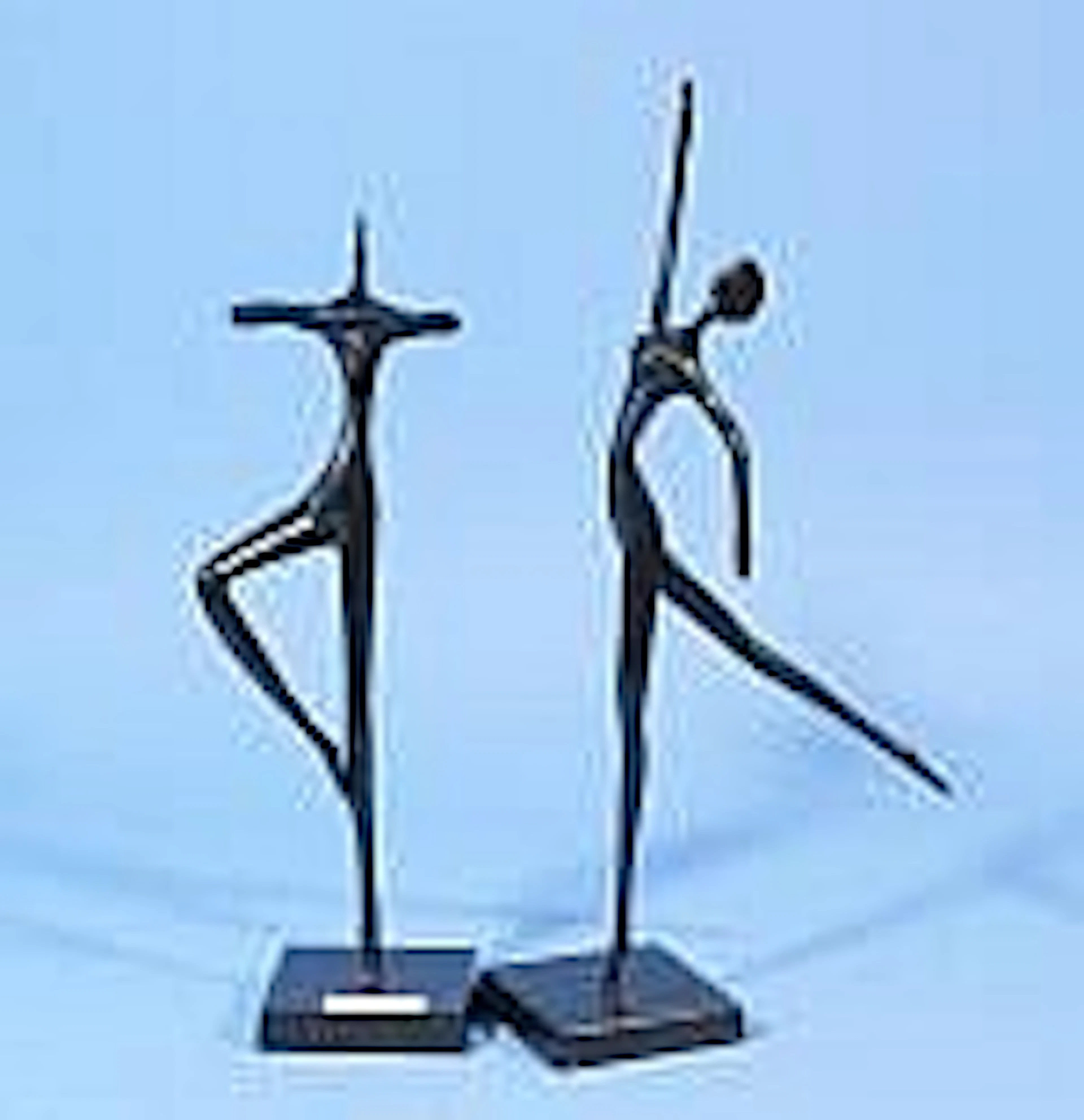 Two bronze sculptures, Dancers, h. 33 cm. (2x)