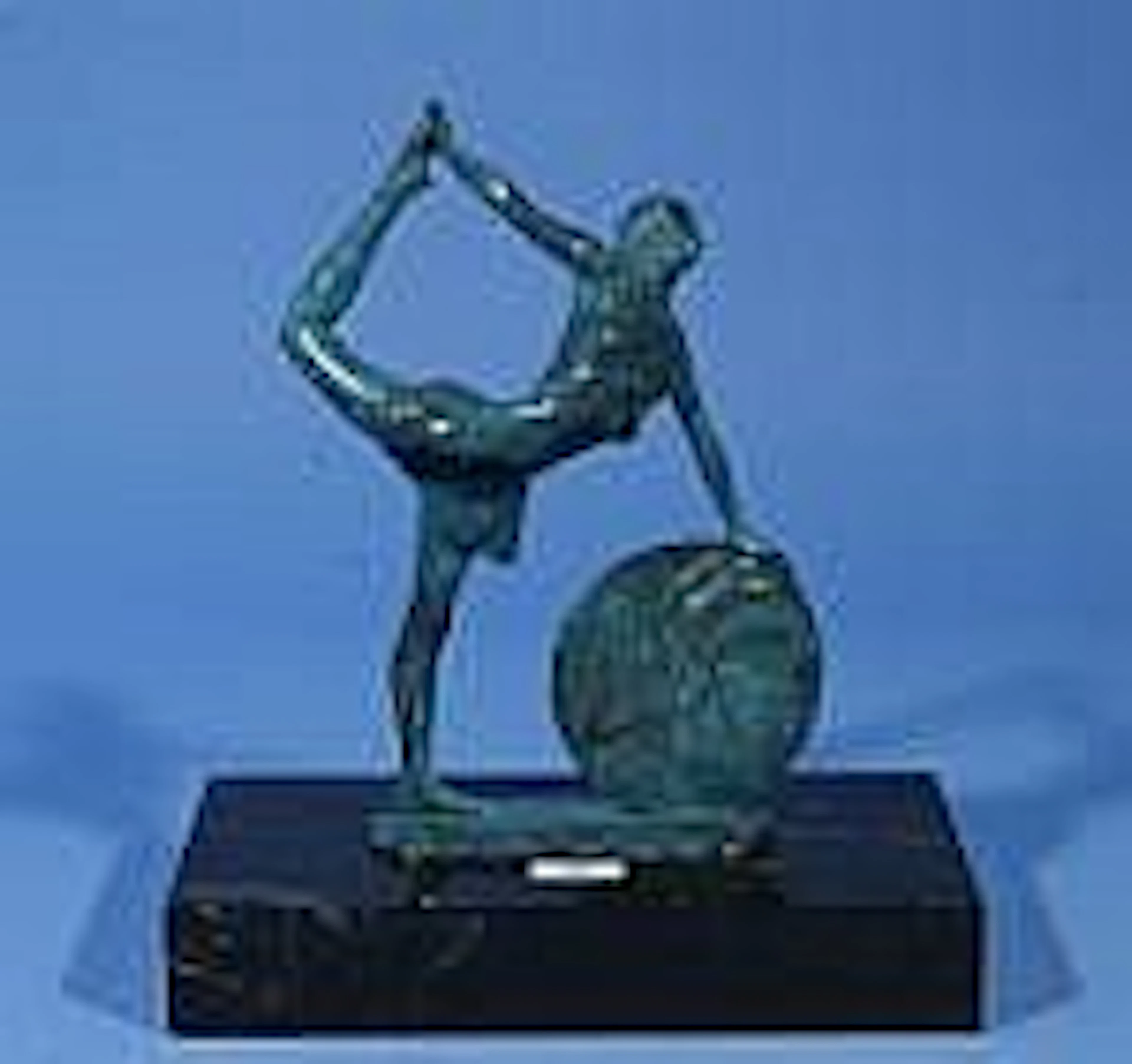 Patinated bronze sculpture on marble base, Dancer,