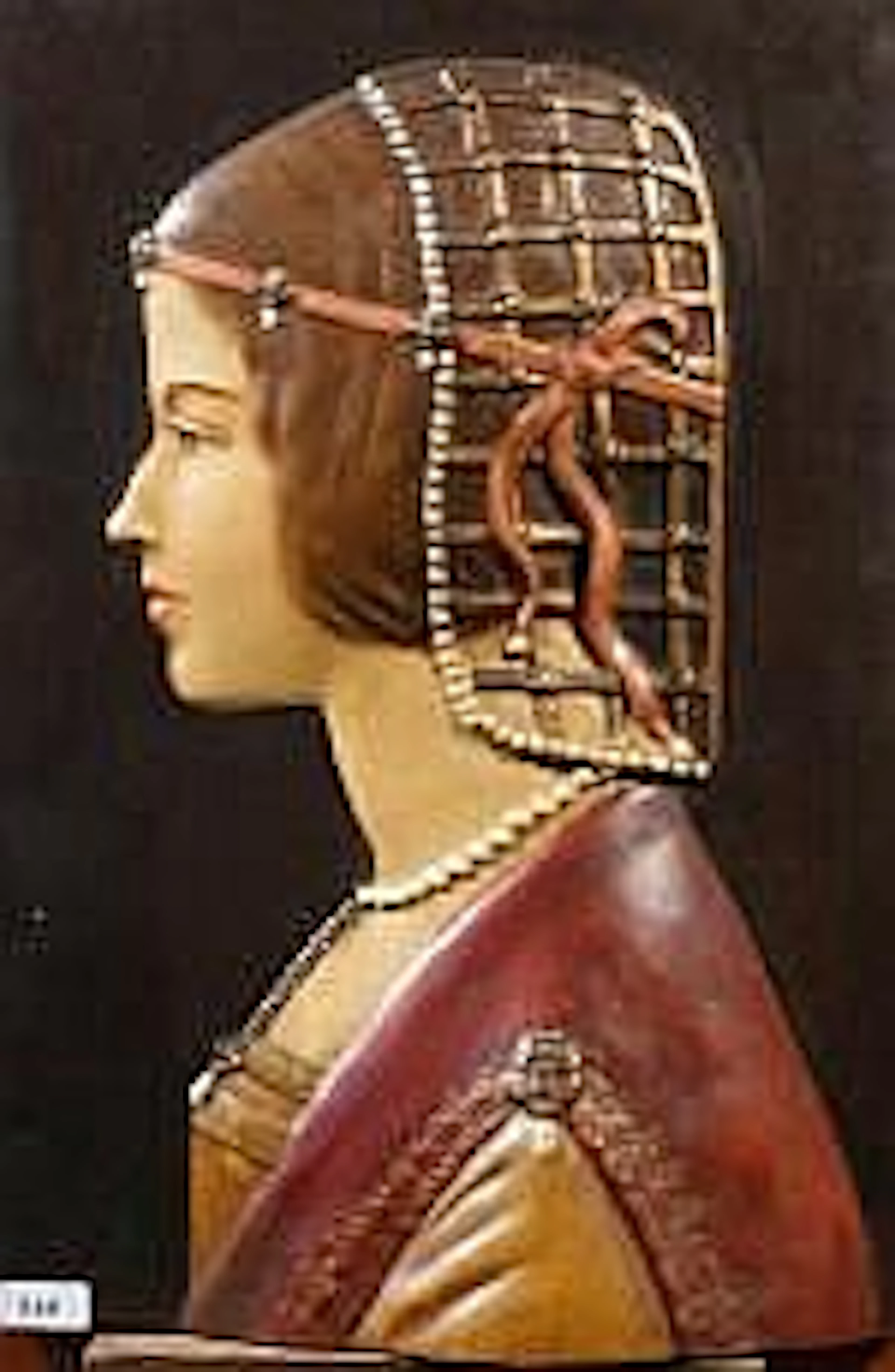 Painted plaster relief, appr. 1900, Portrait of