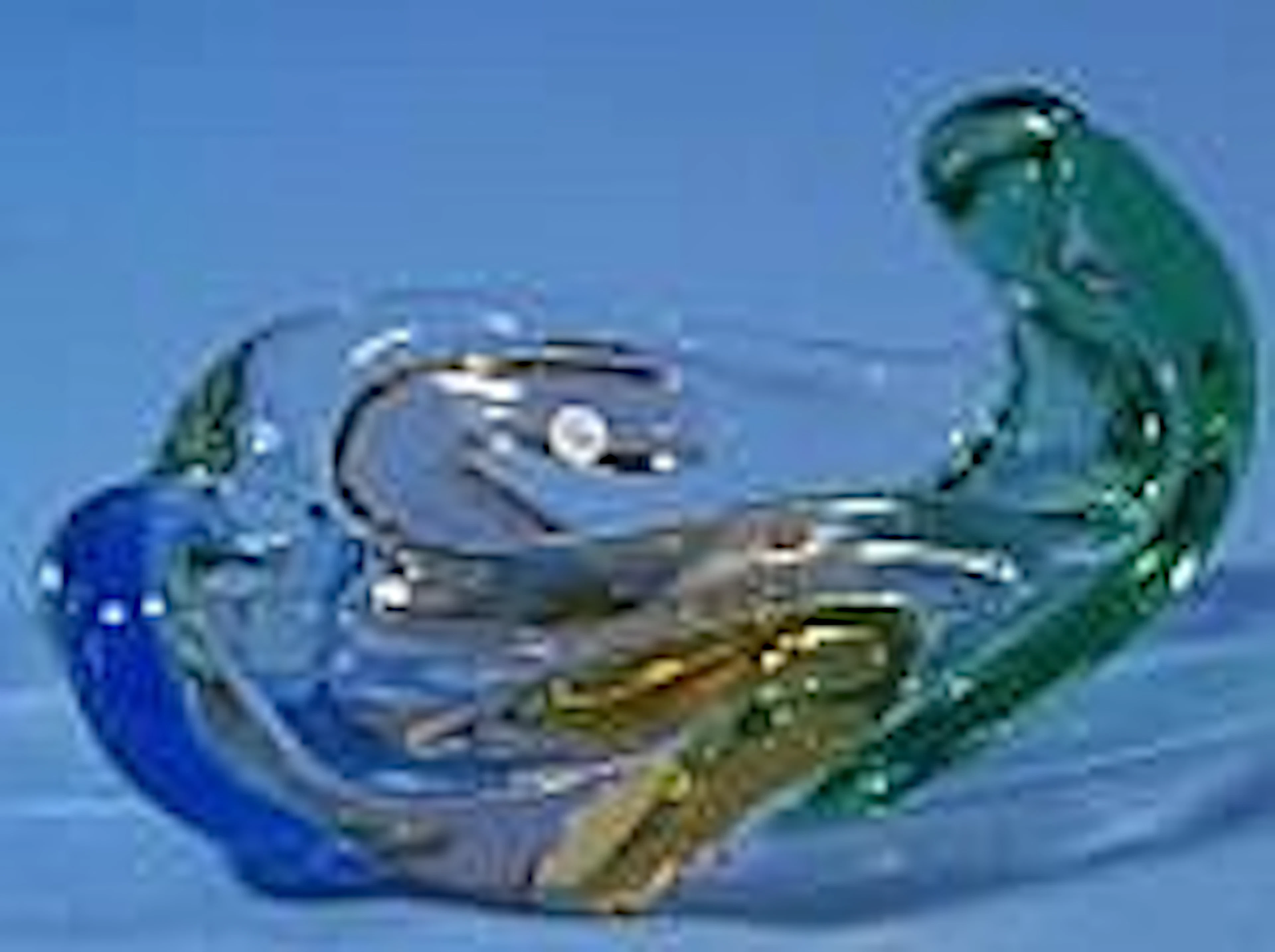 Glass vase, h. 15 cm.