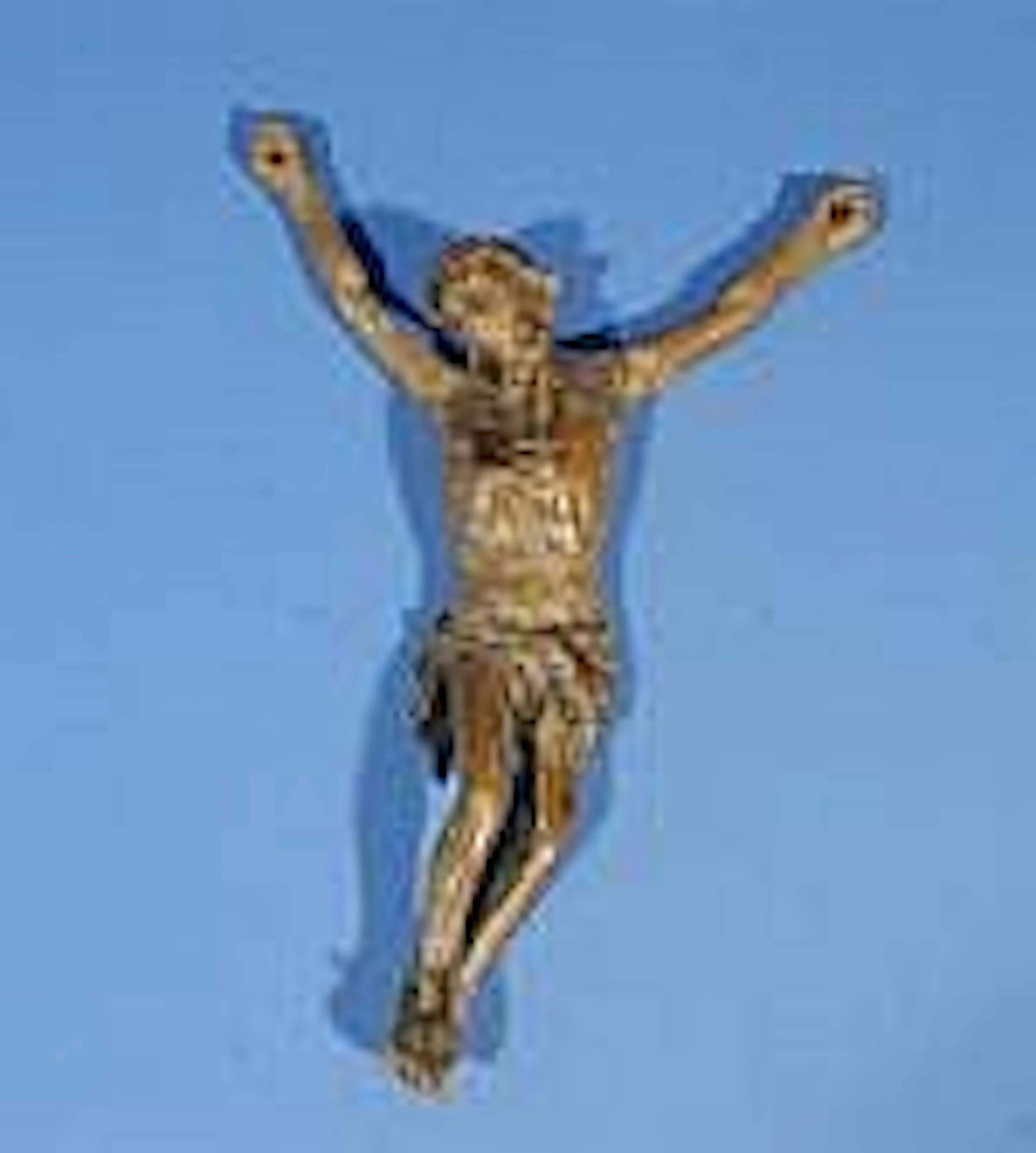 Polychrome wooden corpus, 19th century, l. 24 cm.