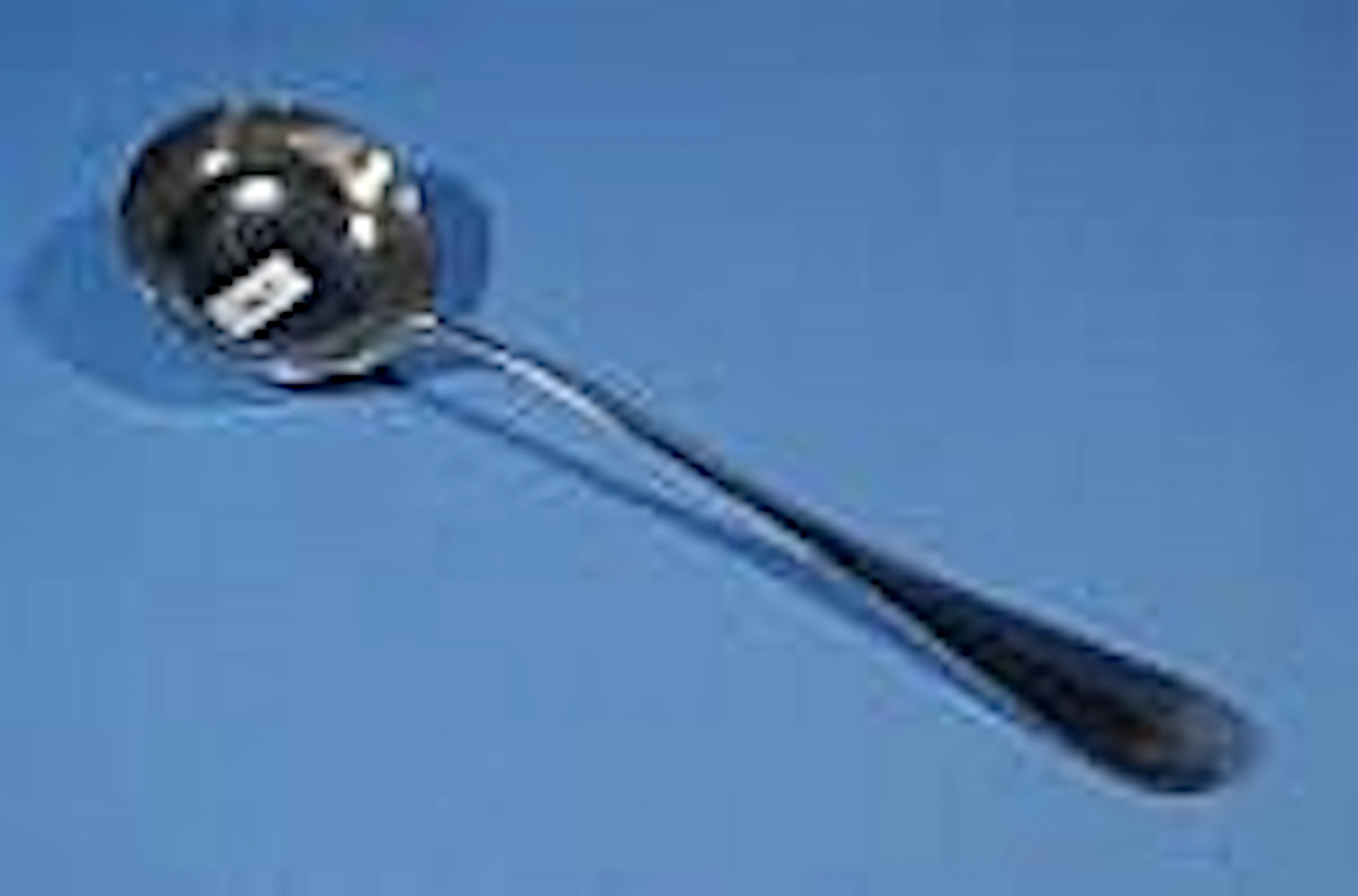 Silver soup ladle, 800, l. 36 cm., with monogram,
