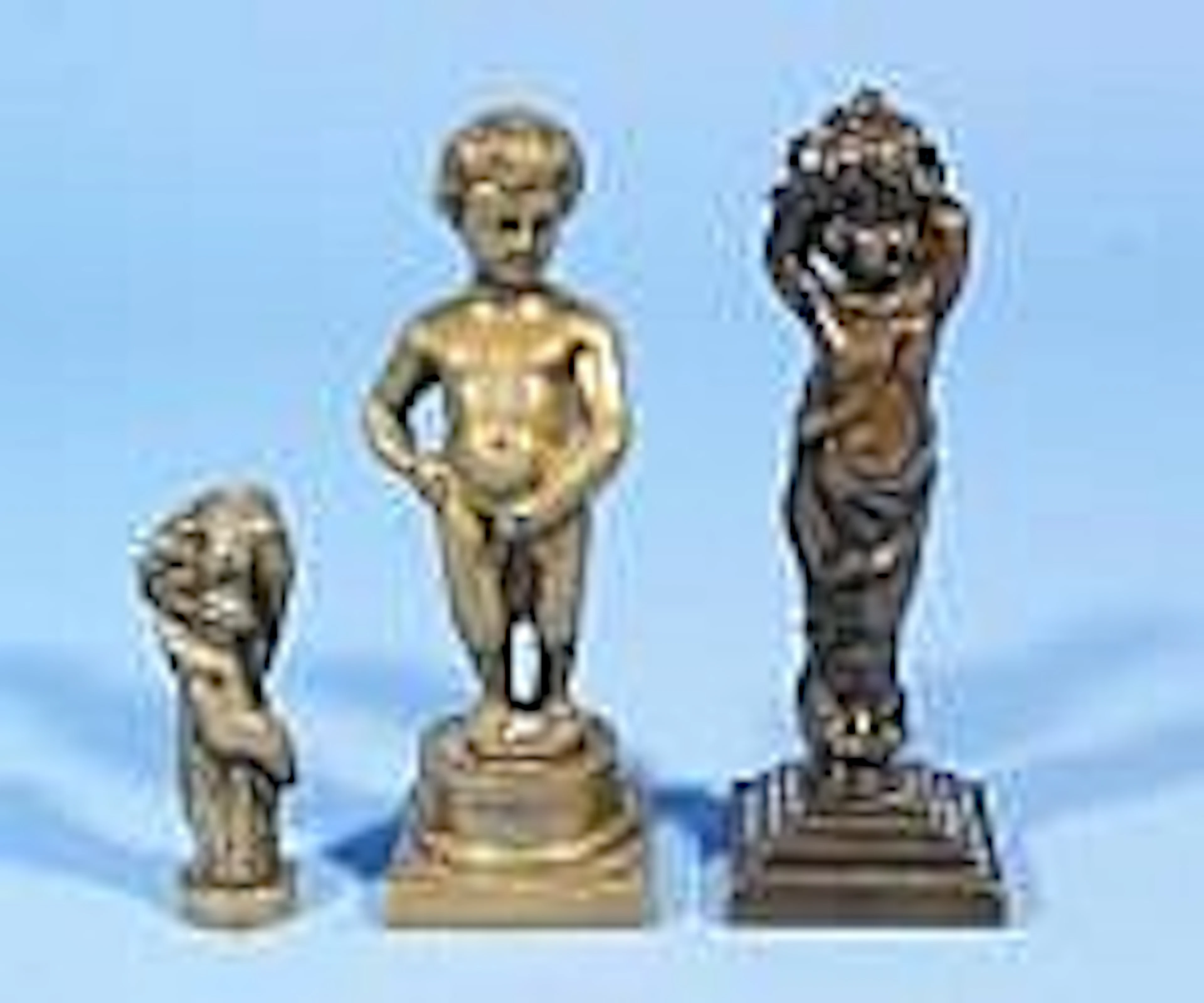 Brone manneke pis, h. 14 cm., yellow copper seal
