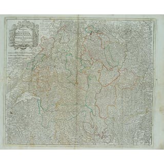 Unknown (19th), Map of Switzerland. Helvetiae, Rhaetiae, Valesiae