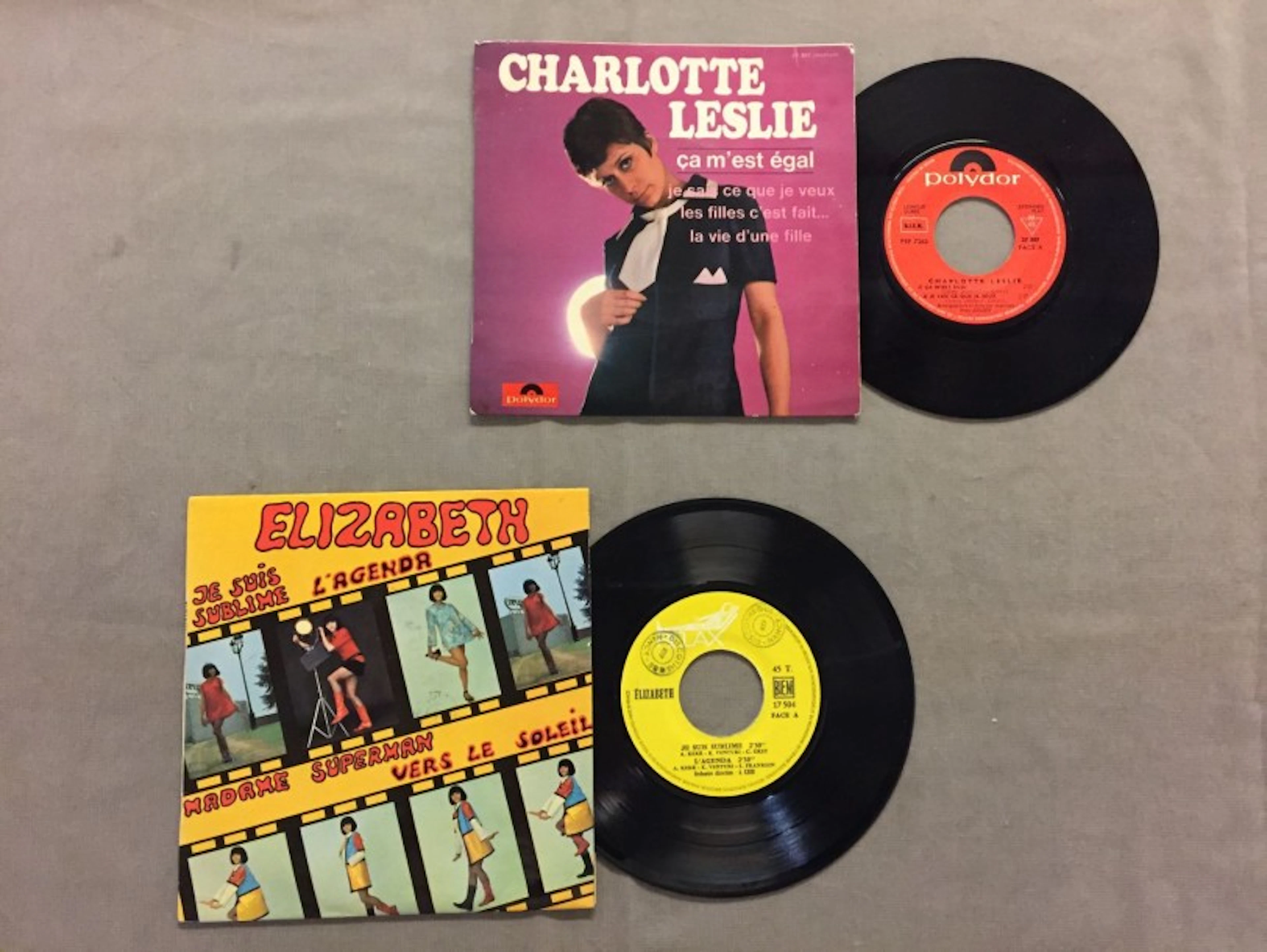 LOT de 2 disques EP chanteuses Mod beat 60's : EP Charlotte Leslie...