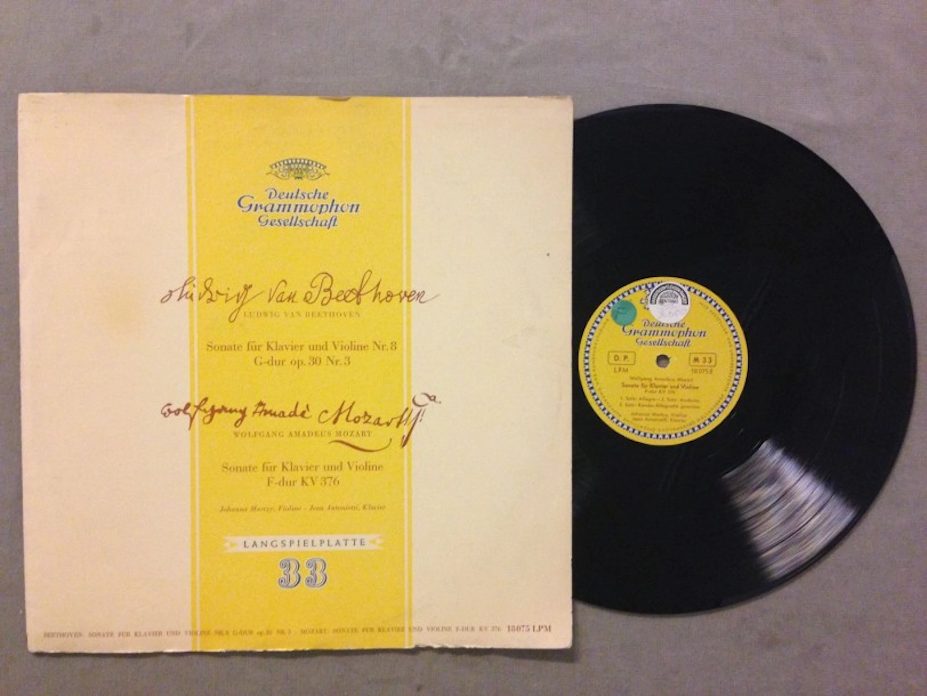 LOT de 1 disque 33 T de Johanna Martzy : Ludwig Van Beethoven
