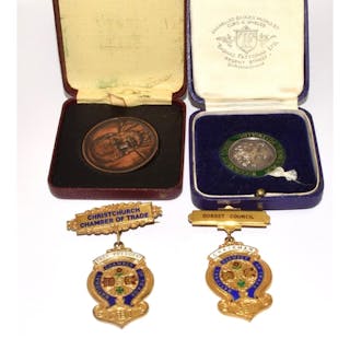 Mixed lapel badges and sports medals some H/M silver