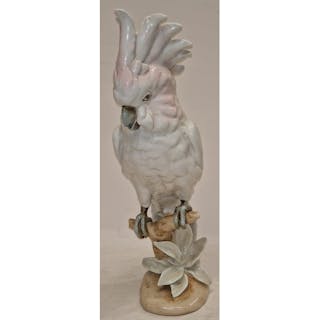 Royal Dux vintage Czech porcelain cockatoo figurine 39cm tal...