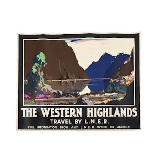ORIGINAL RAIL TRAVEL POSTER, THE WESTERN HIGHLANDS, TRAVEL BY L.N.E.R.