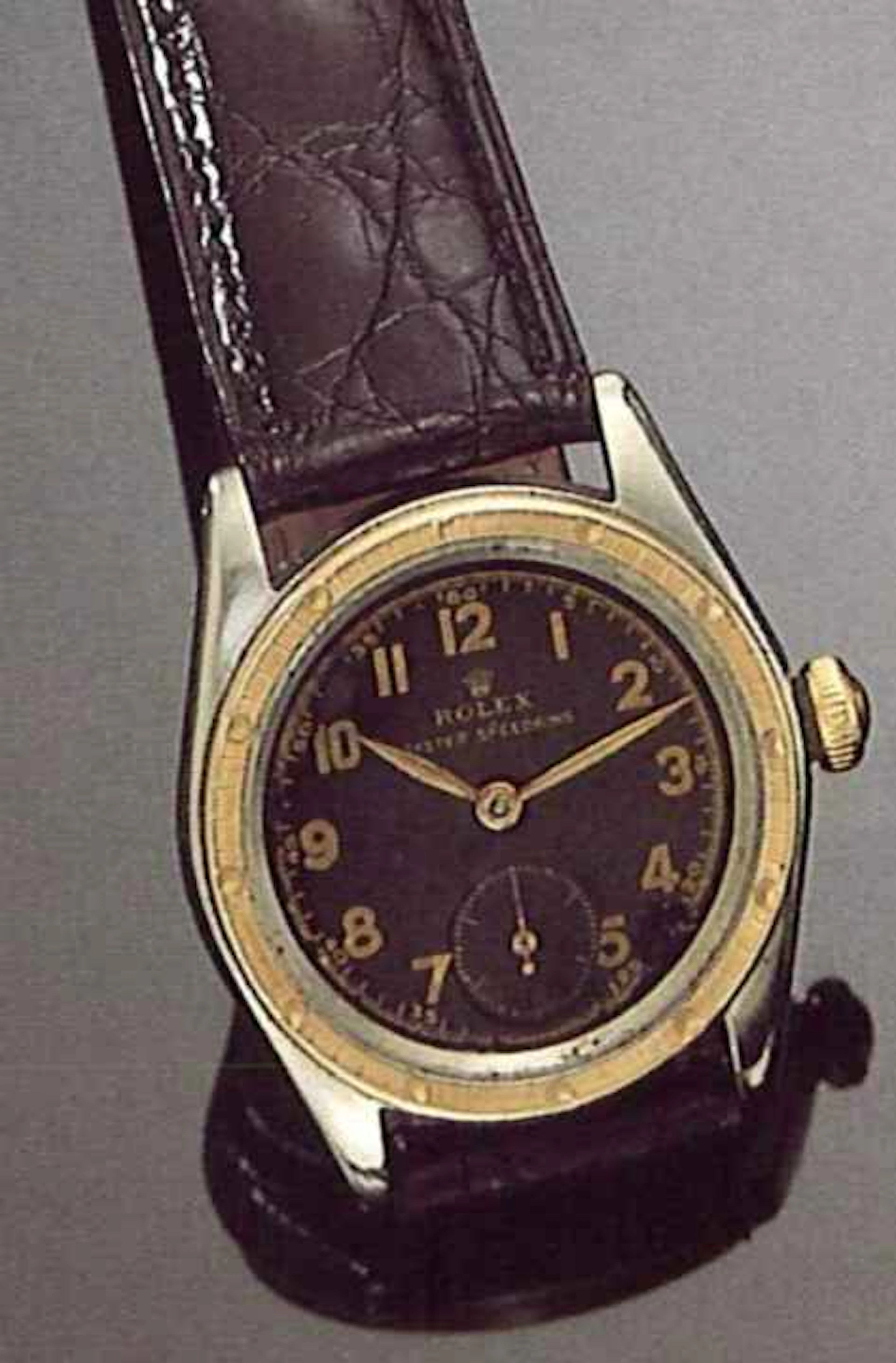Rolex Oyster "Speedking" Rolesor, Ref. 5053, anni '30. Interessante orologio da polso per uomo, in acciaio e oro rosa