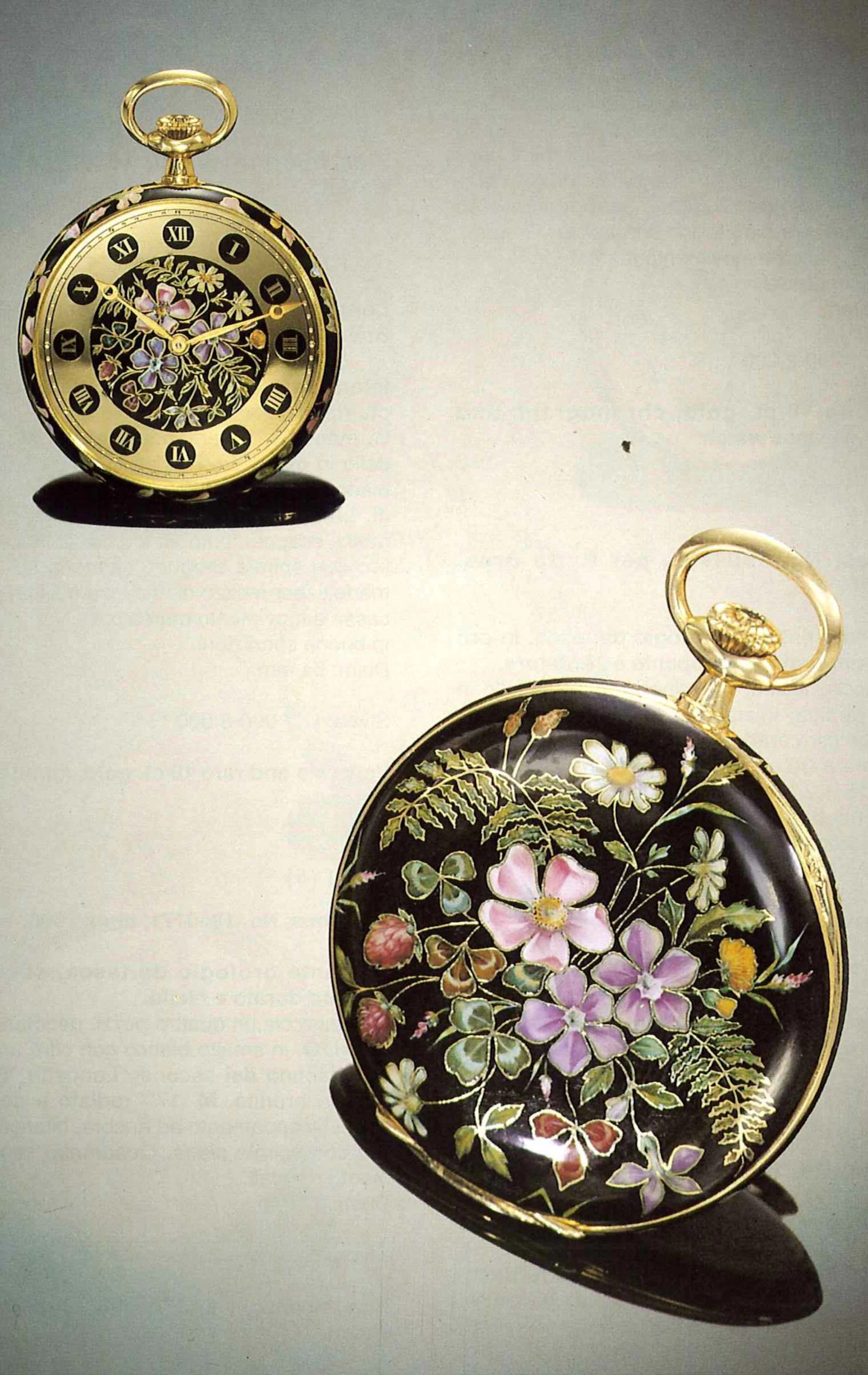 Longines, No. 1441922, circa 1905. Elegantissimo e r a r i s s i m o orologio da taschino, in oro 18 ct. e smalto "cloisonné".
