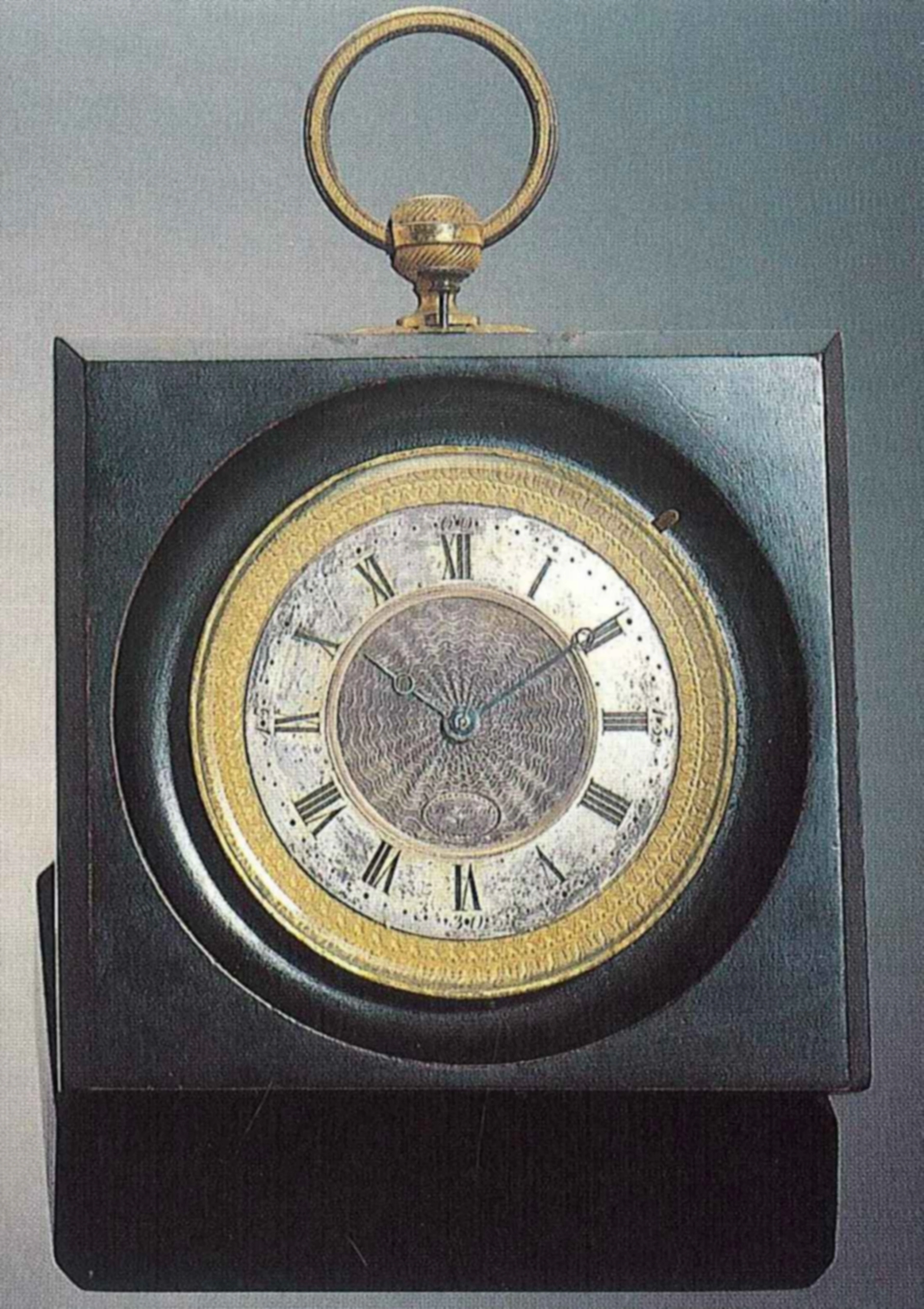 Fertbaur in Wien, circa 1810. Interessante e raro orologio da viaggio, in legno ebanizzato e bronzo dorato, con suoneria ore e quarti al passaggio e alla richiesta, con astuccio originale e lettera di
