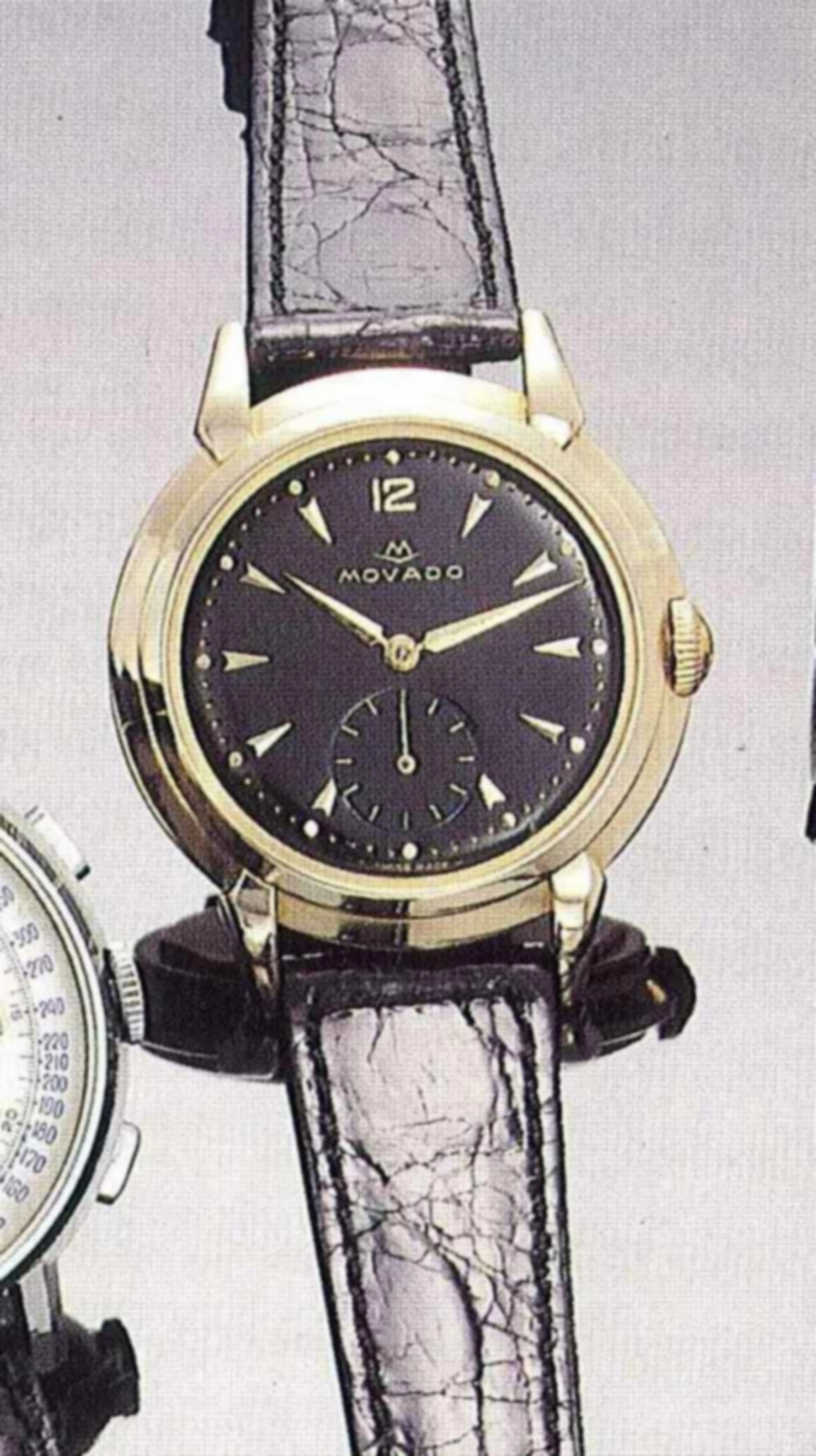 Movado, Swiss, anni '40. Interessante orologio da polso, per uomo, in oro rosa 18 ct., carica automatica e impermeabile.