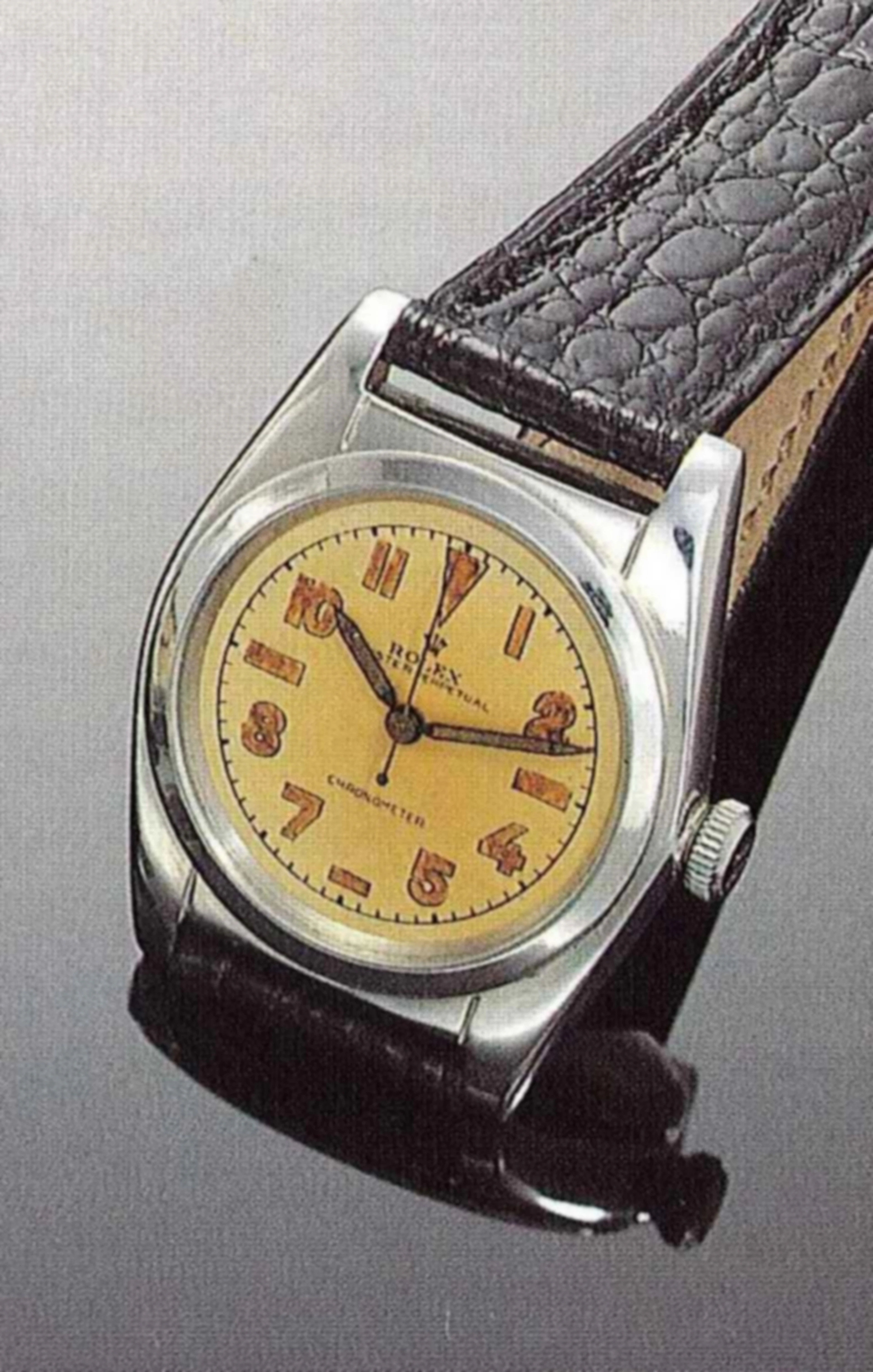 Rolex Oyster Perpetual Chronometer, Ref. 2940, anni '40. Interessante orologio da polso per uomo, in acciaio, secondi al centro, carica automatica, cassa impermeabile.