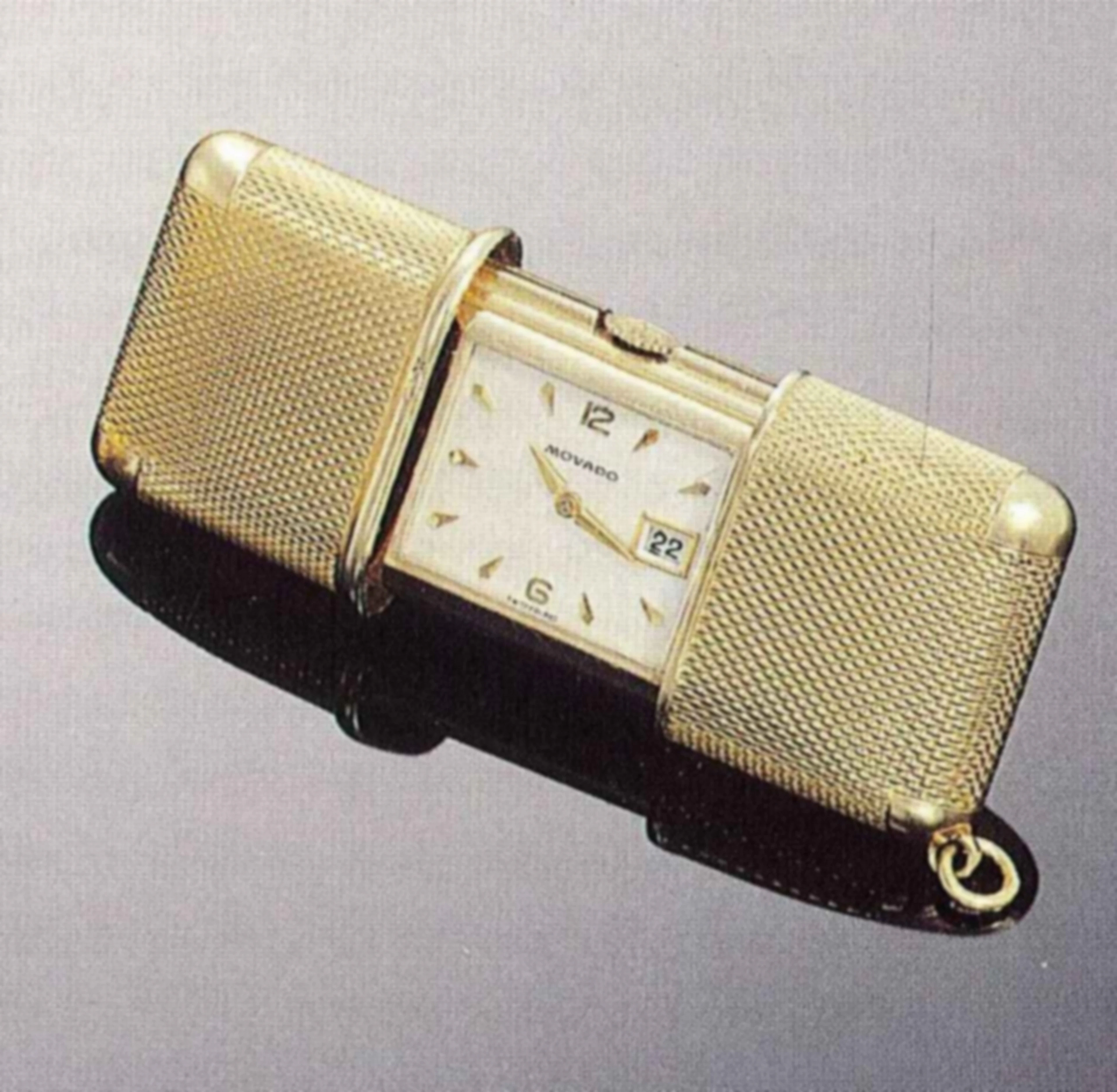 Movado, Ermeto, Switzerland, anni '40. Interessante orologio da borsetta, in oro 18 ct., carica automatica.