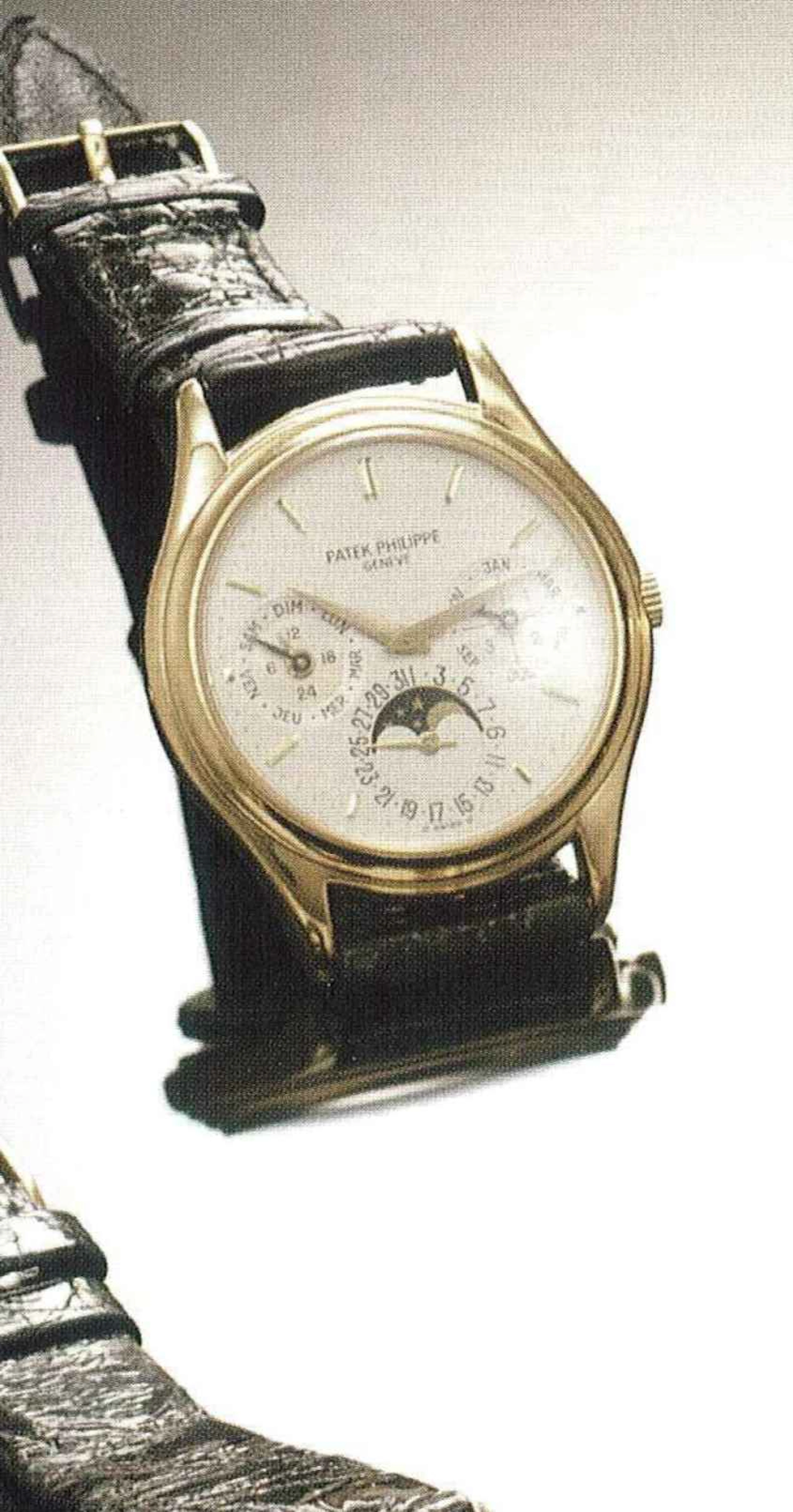 Patek Philippe, Genève, No. 772065, cassa 2866792, Ref. 3940, recente. Raro ed importante orologio da polso, per uomo, in oro 18 ct., carica automatica, astronomico, calendario perpetuo, fasi di luna,
