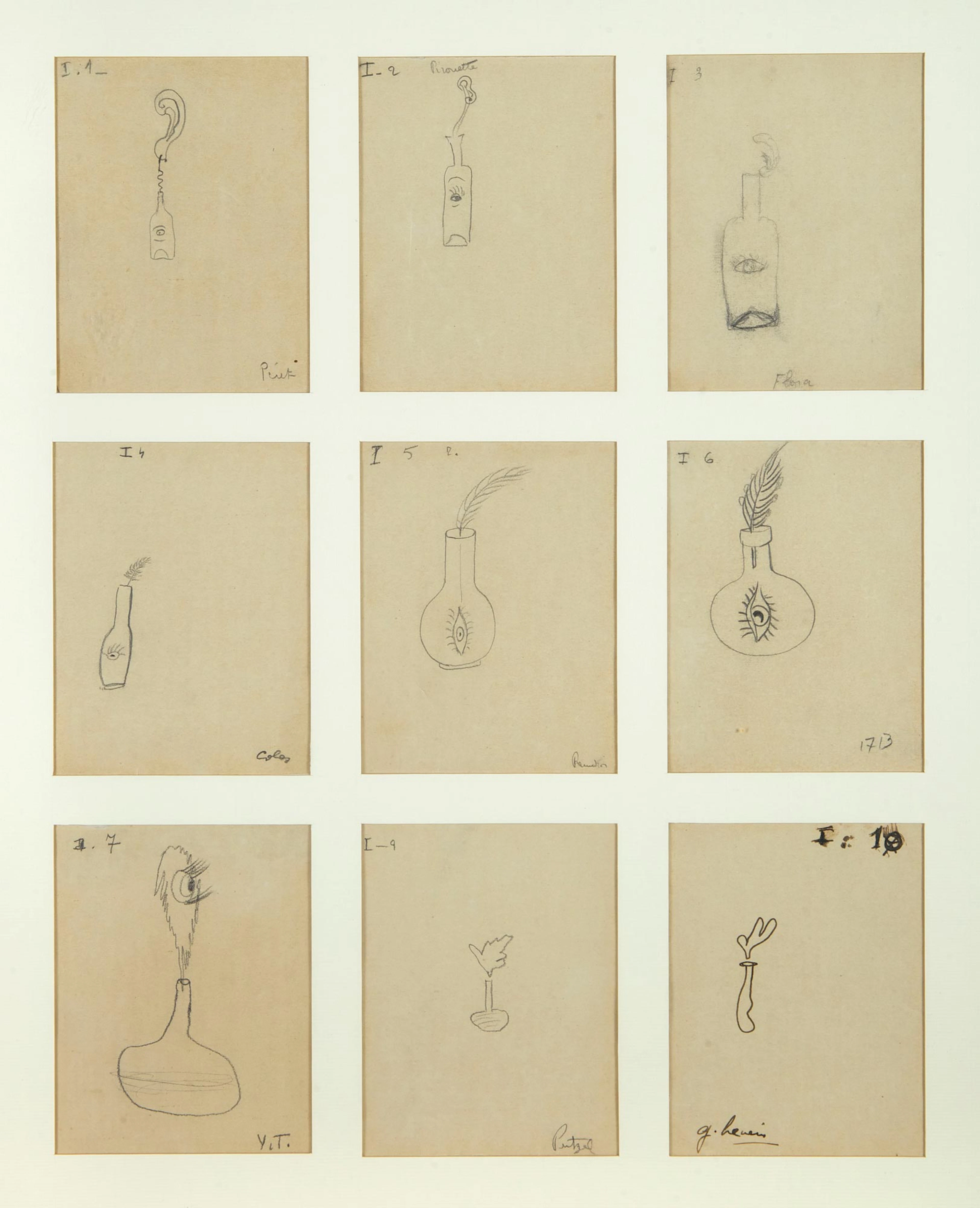 [SURRÉALISME]. JEU SURRÉALISTE. JEU COMMUNIQUÉ. LA BOUTEILLE. 1938-1939. Sou