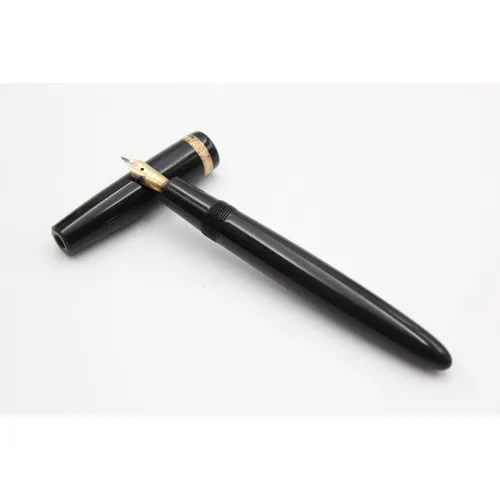 Vintage PARKER Duofold Black FOUNTAIN PEN w/ 14ct Gold Nib W... | Barnebys
