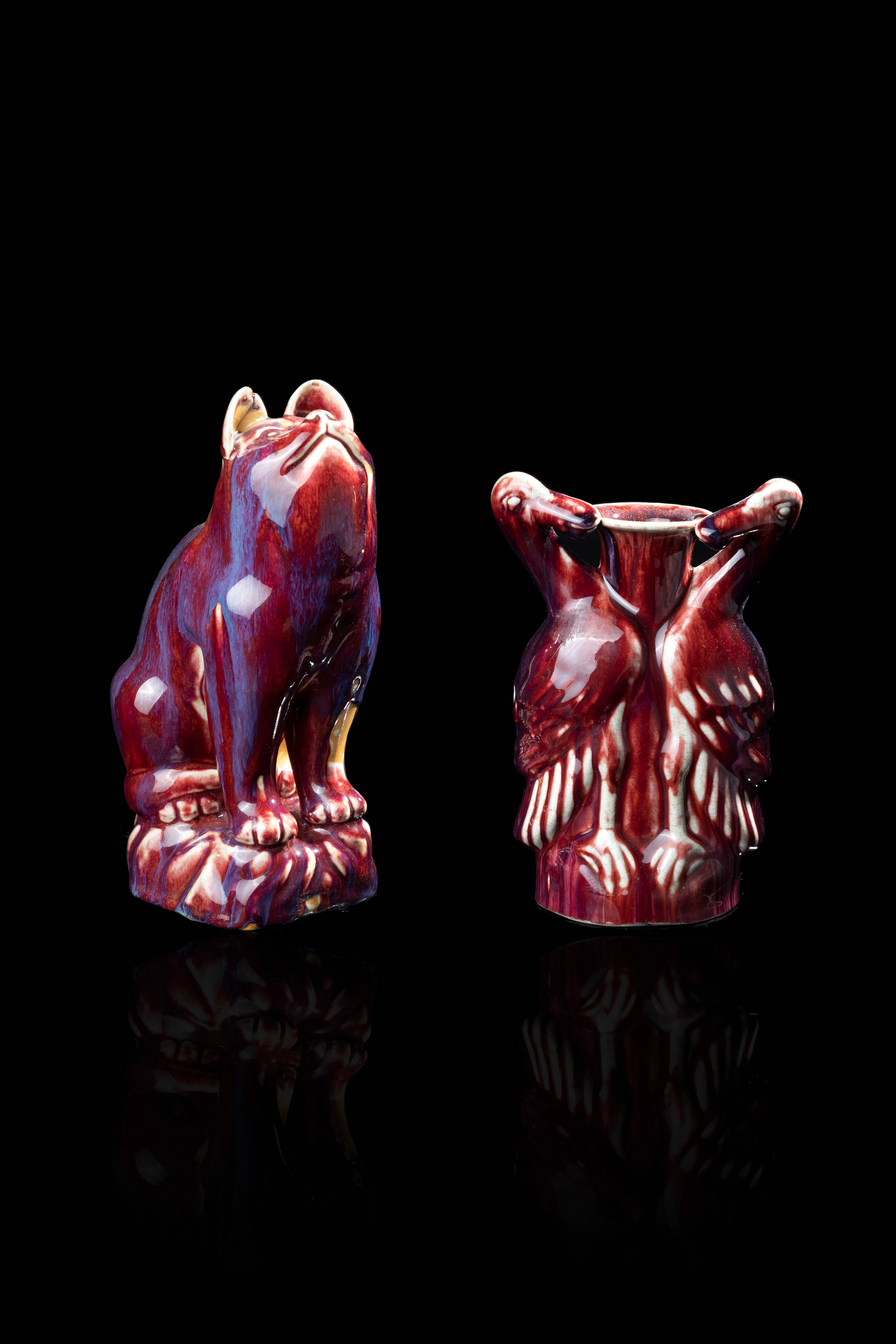 LOTTO CON VASO E SCULTURA