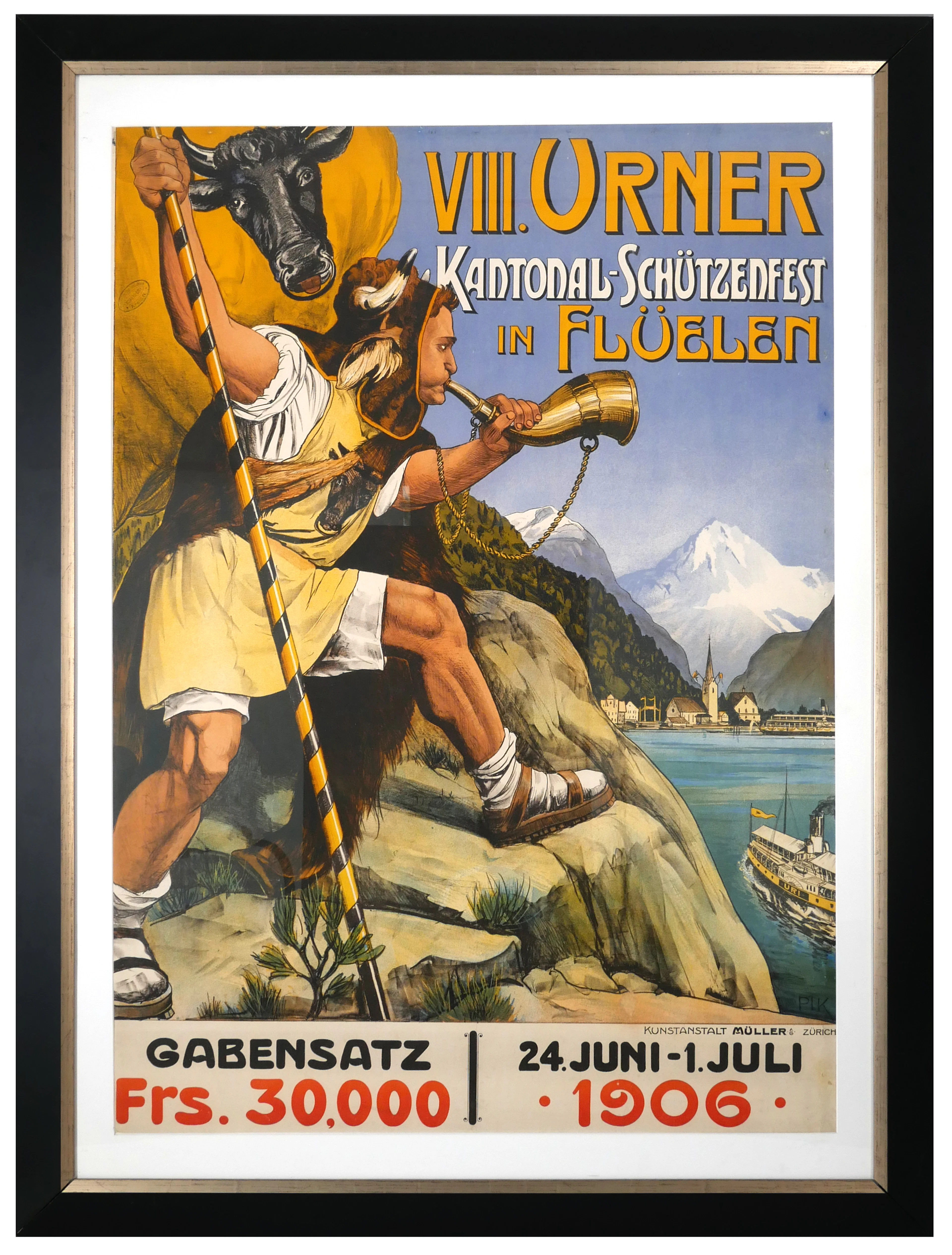 Original 1906 Swiss Steamship Travel Poster