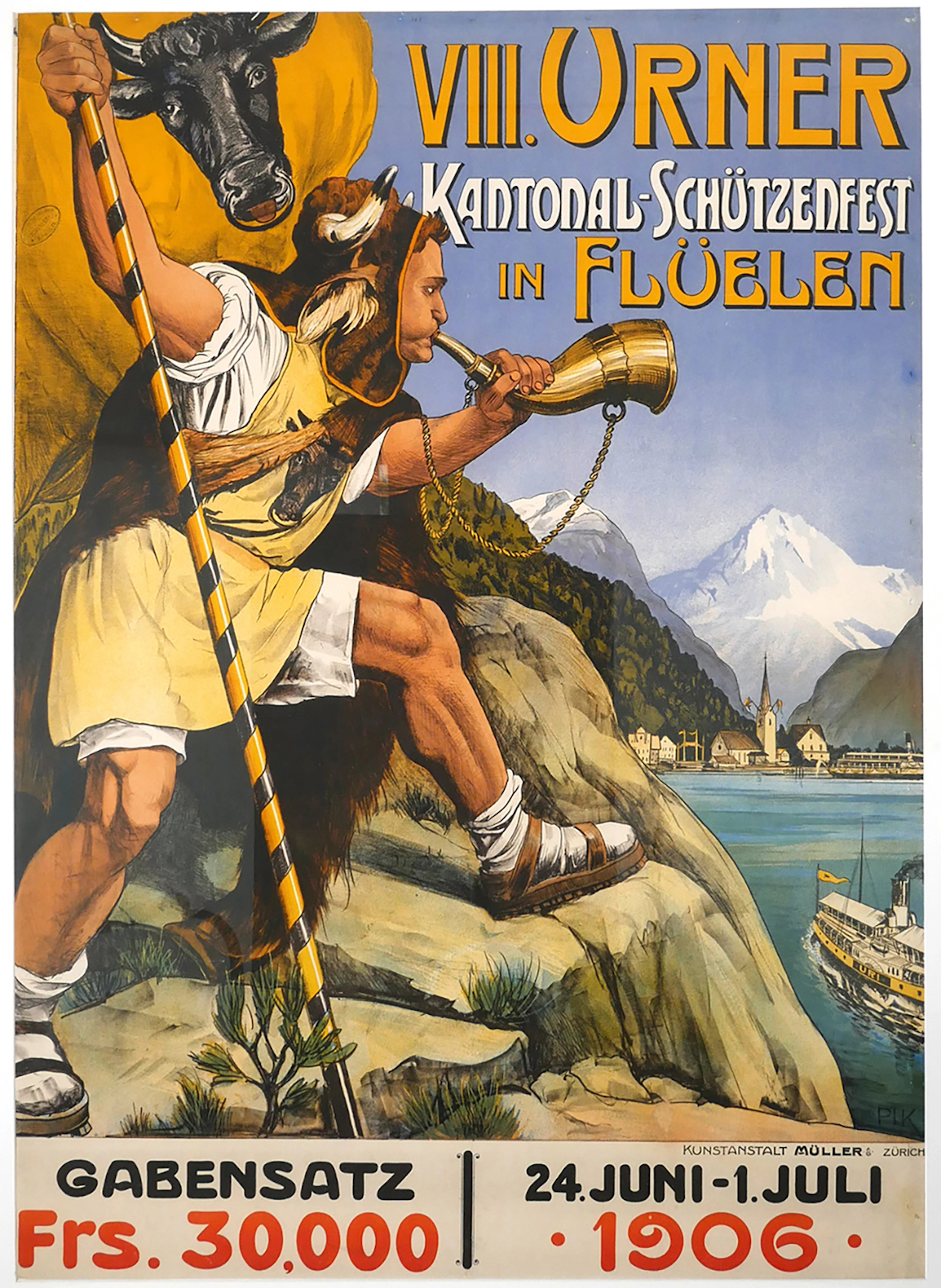 Original 1906 Swiss Steamship Travel Poster