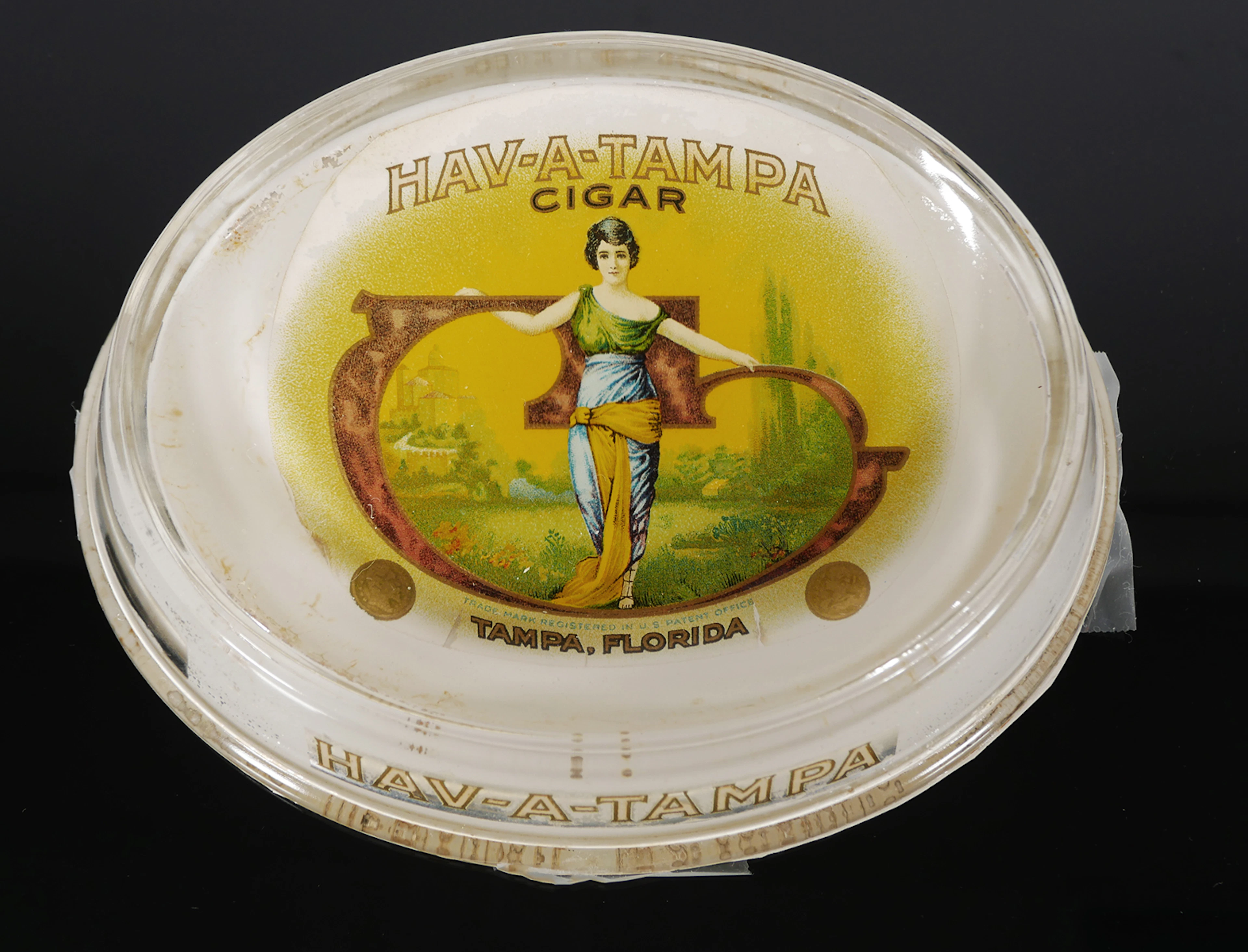TAMPA Glass HavATampa Cigar Tip Tray