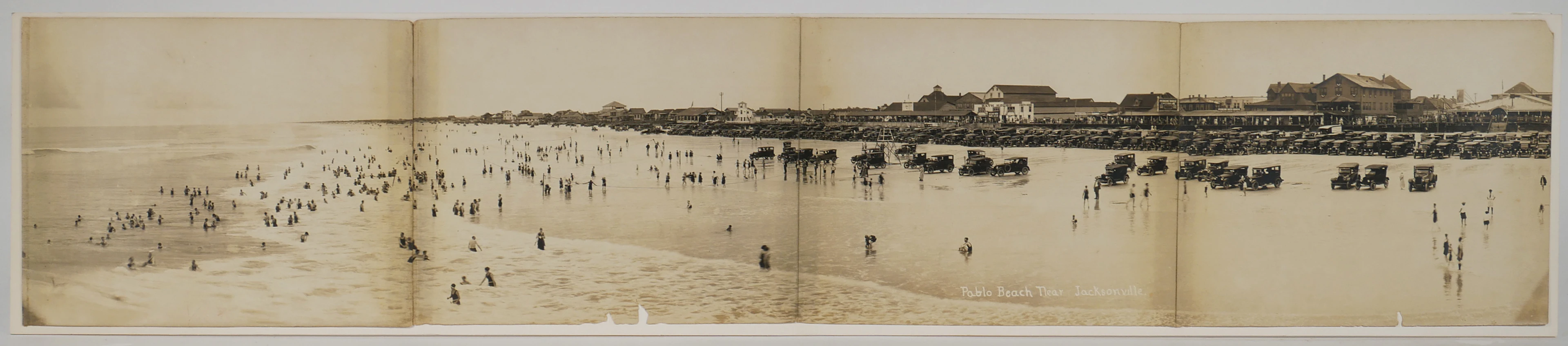 PABLO BEACH Yard-long Beach Photo c.1923