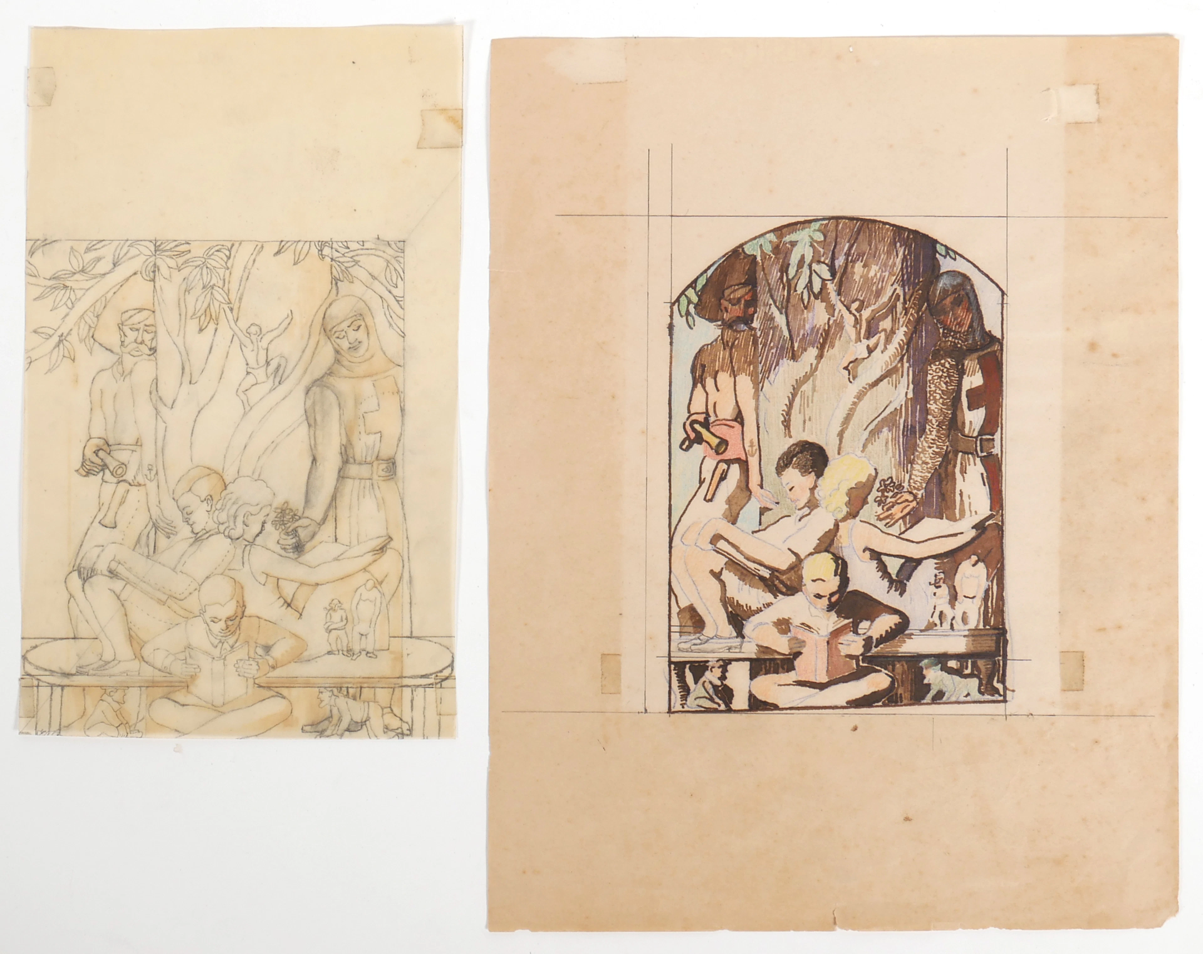GEORGE S. HILL, Watercolor, Books