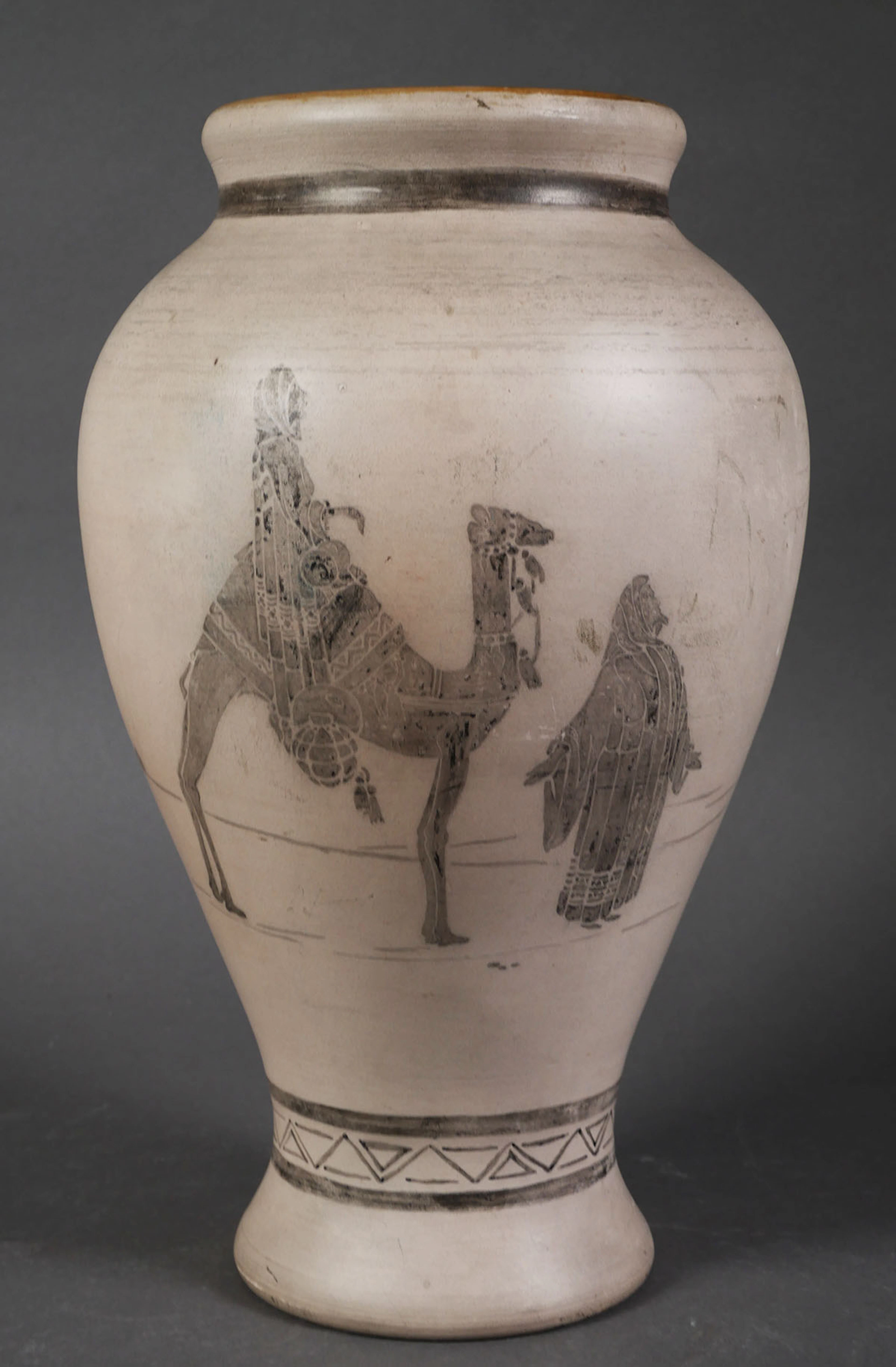 ORLANDO POTTERY Orientalist Vase, Signed