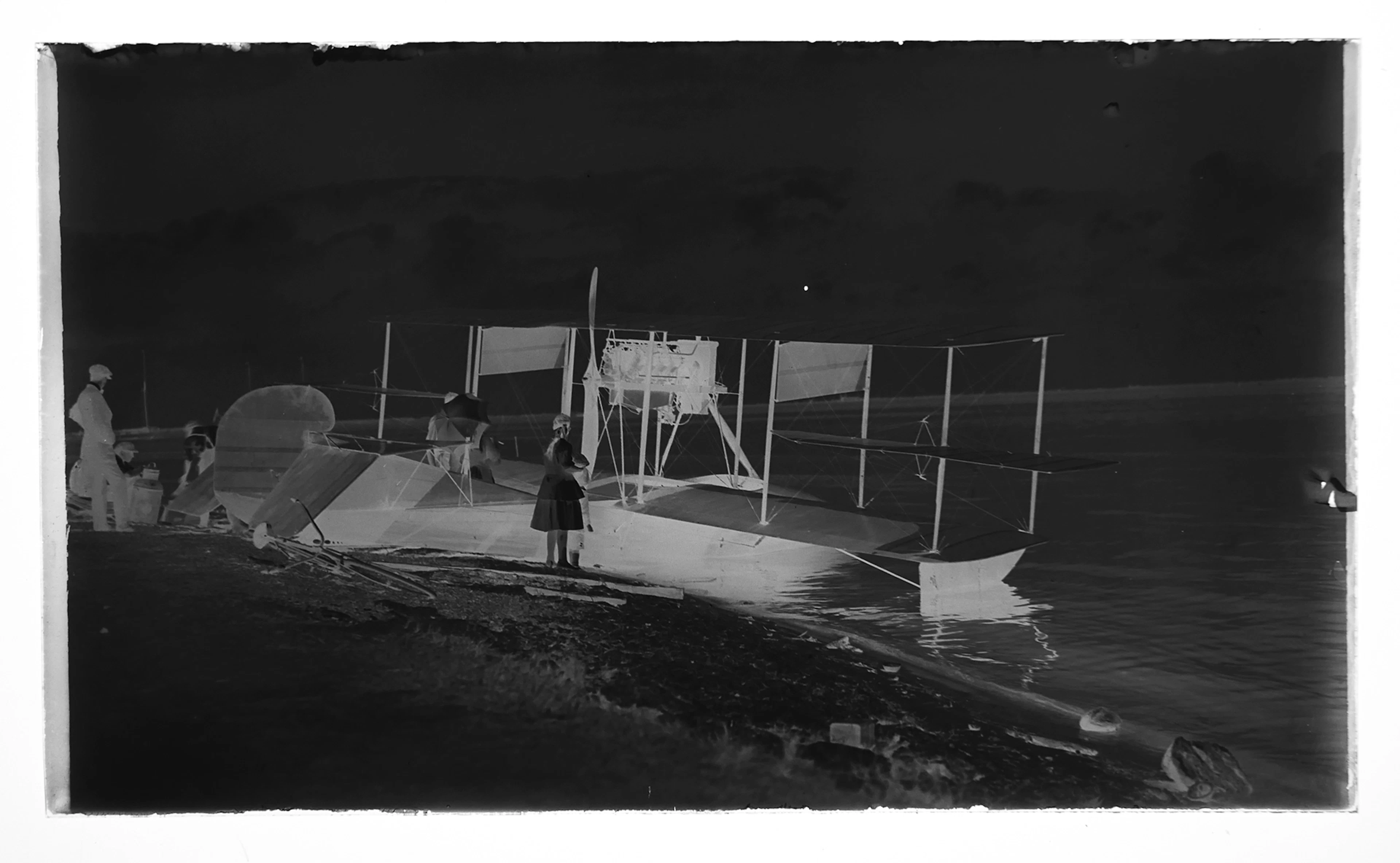 Glass Negative 1915 SEAPLANE Biscayne Bay