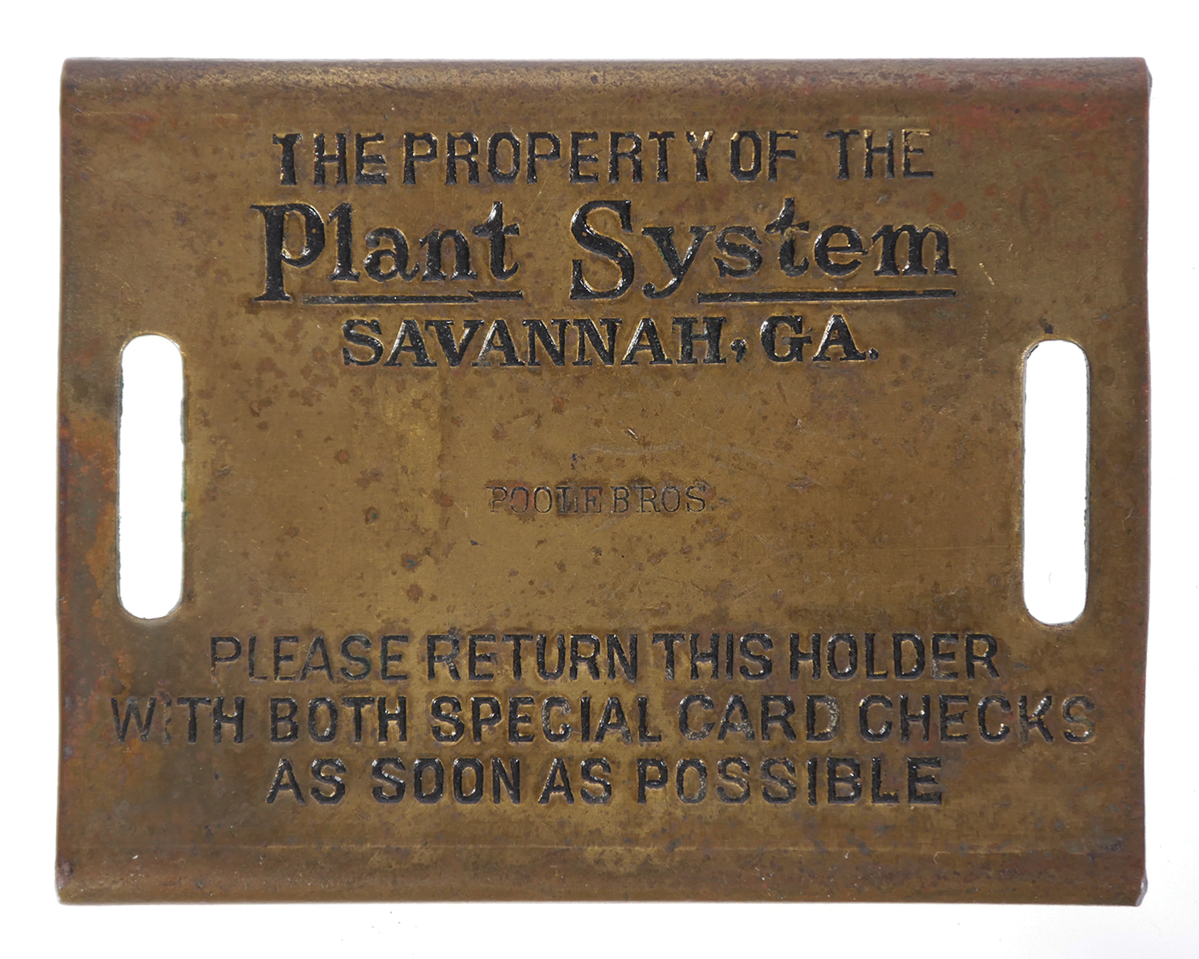 FL- Plant  Railroad Shipping System Tag ca. 1890