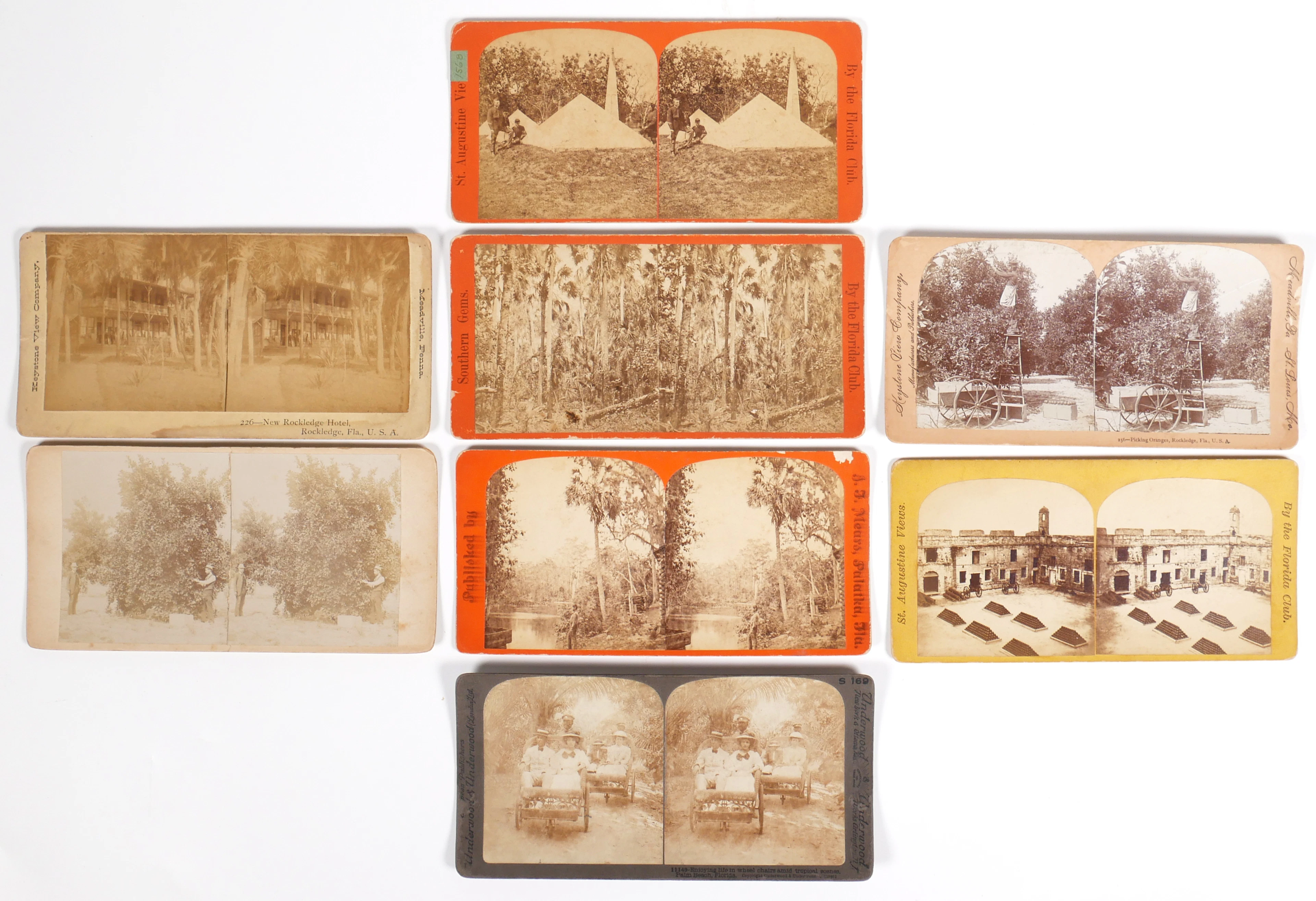 (8) Early Photo Stereoviews Florida