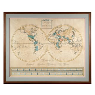 Antique 1837 Map of the World