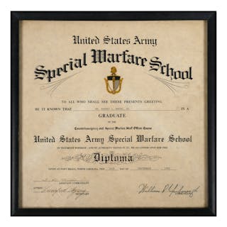 Robin Moore, Special Forces Green Beret Diploma