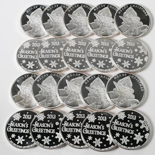 20 Christmas .999 One Troy Ounce Silver Rounds