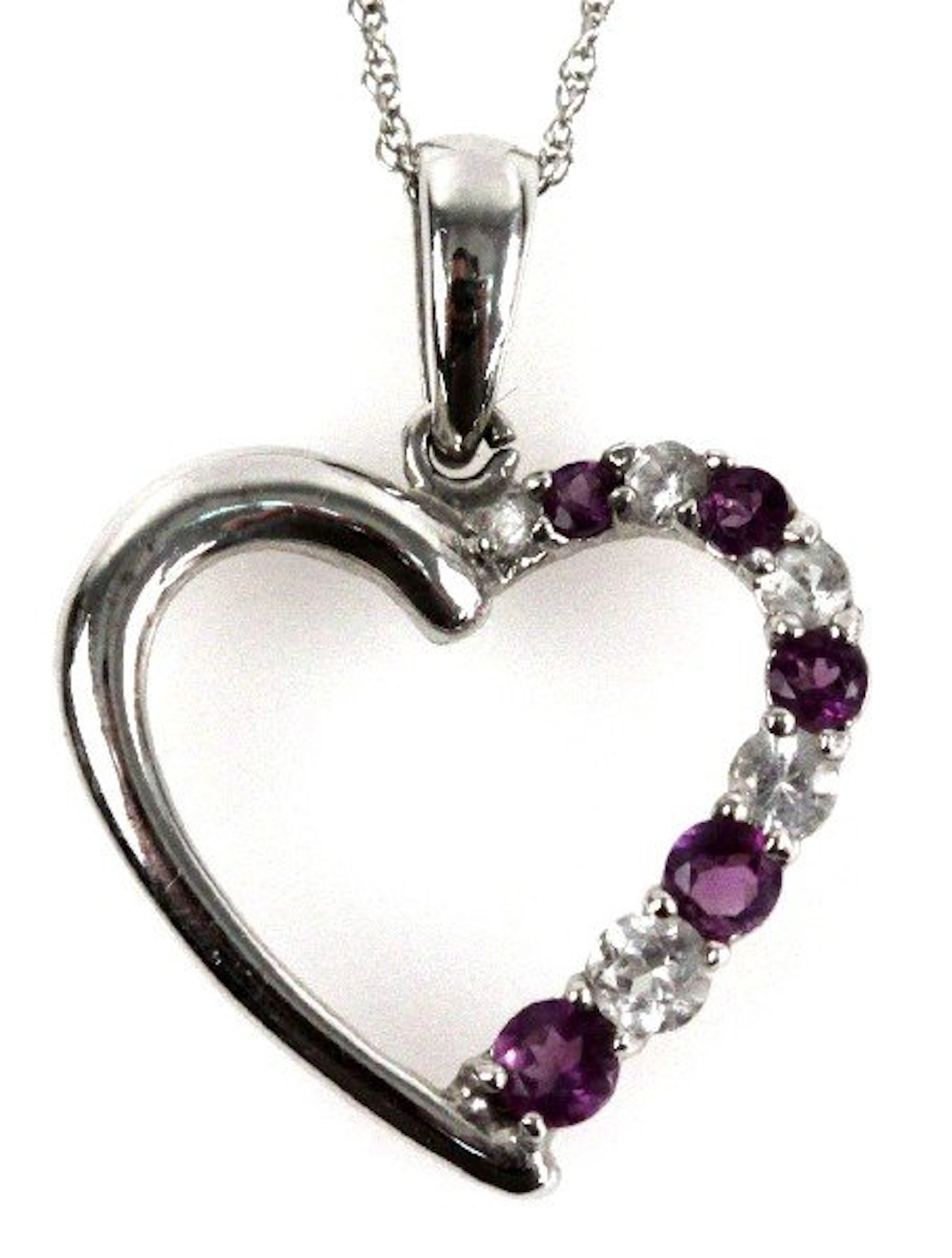 Ladies 10k gold and topaz heart penadat necklace