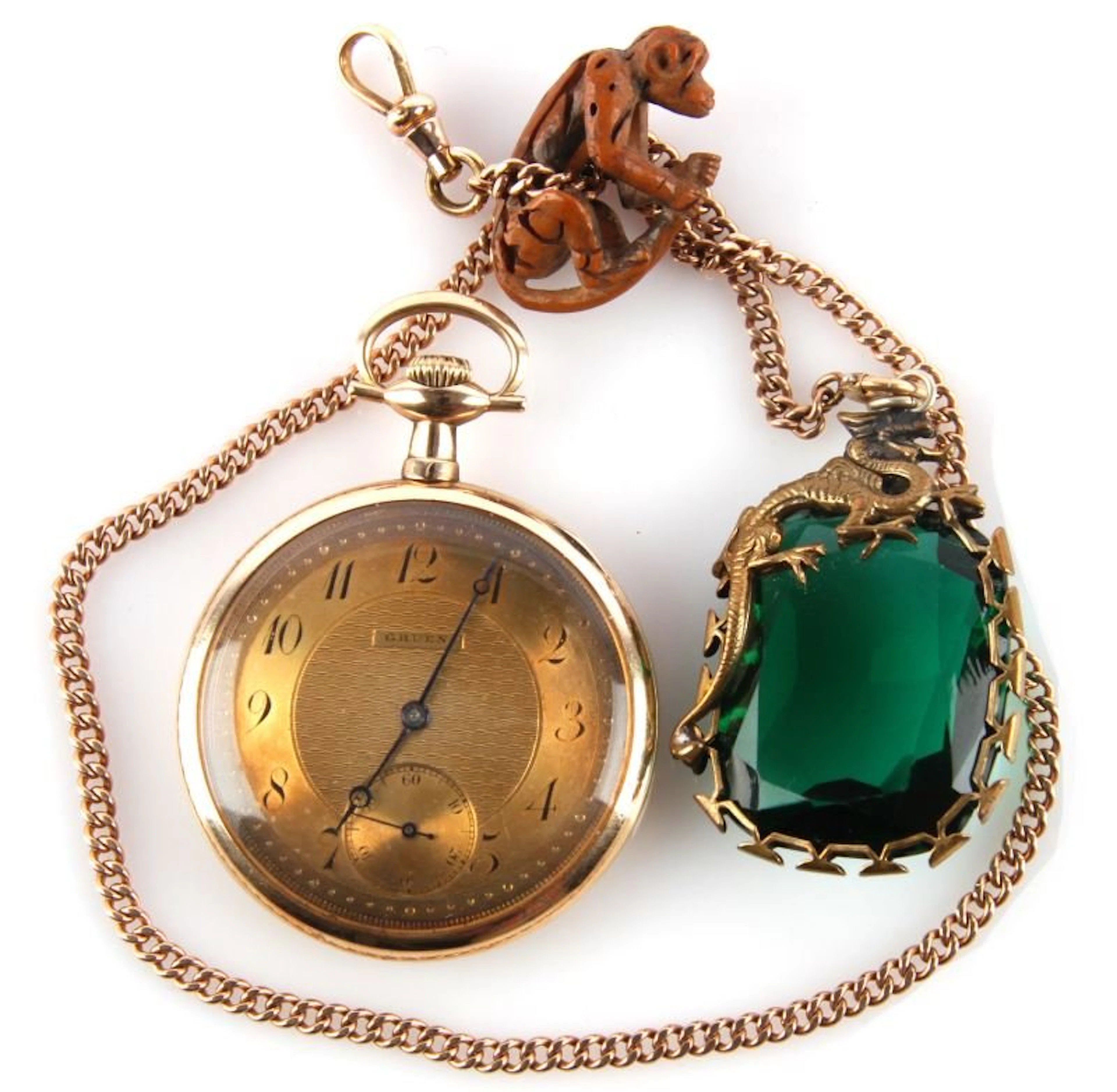 Vintage 14k yellow gold gruen verithin pocketwatch