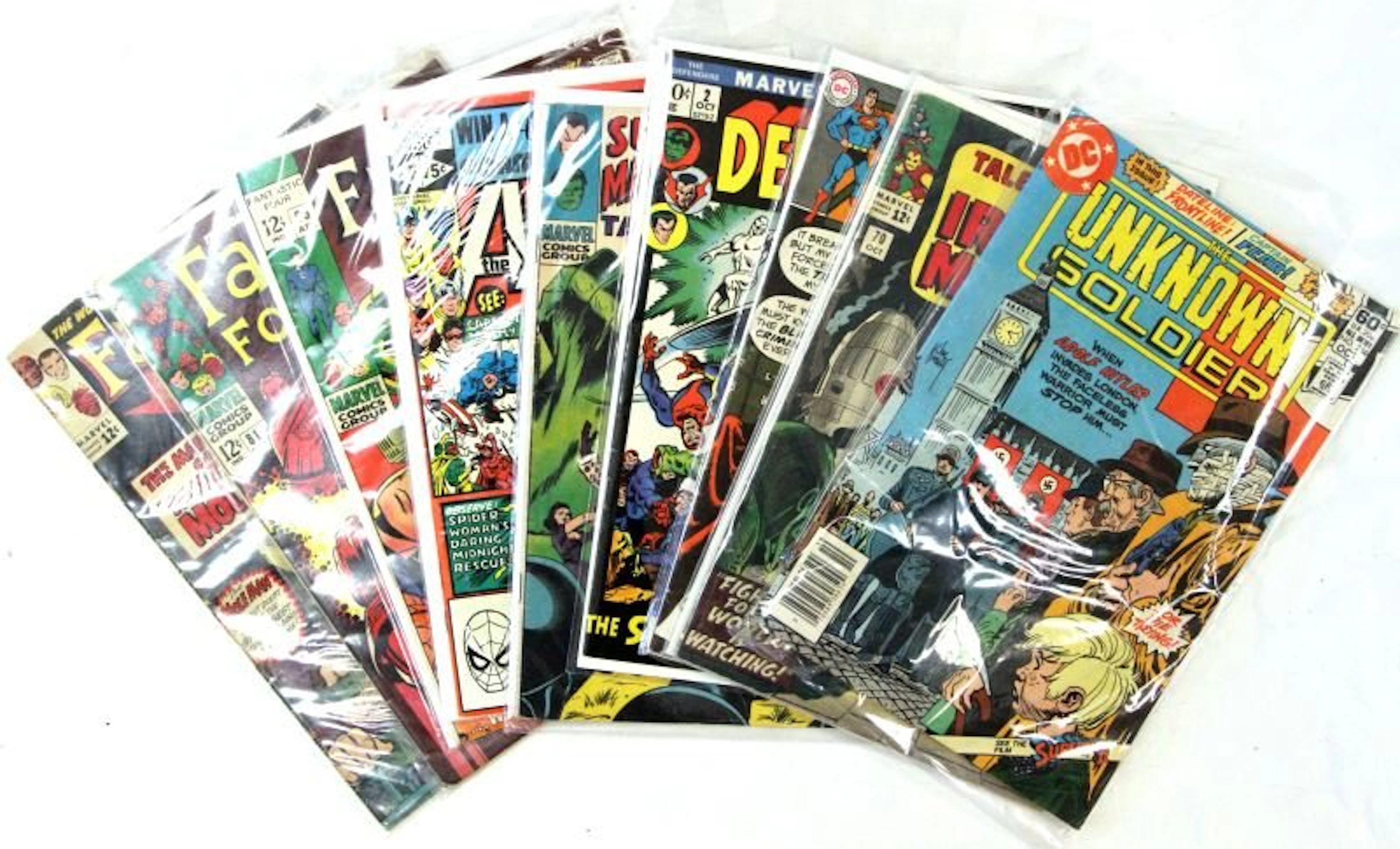 Nine comics superman hulk fantastic four avengers