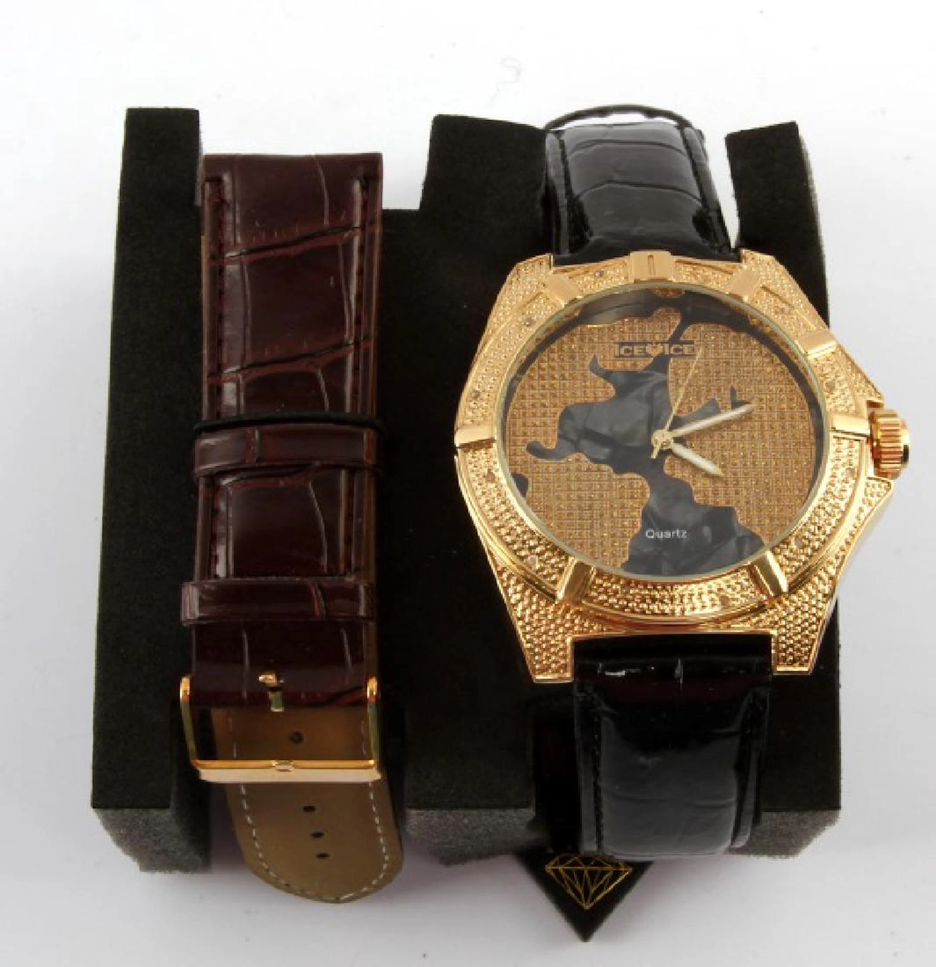 Icetime diamond watch co. new in box with 2 bands