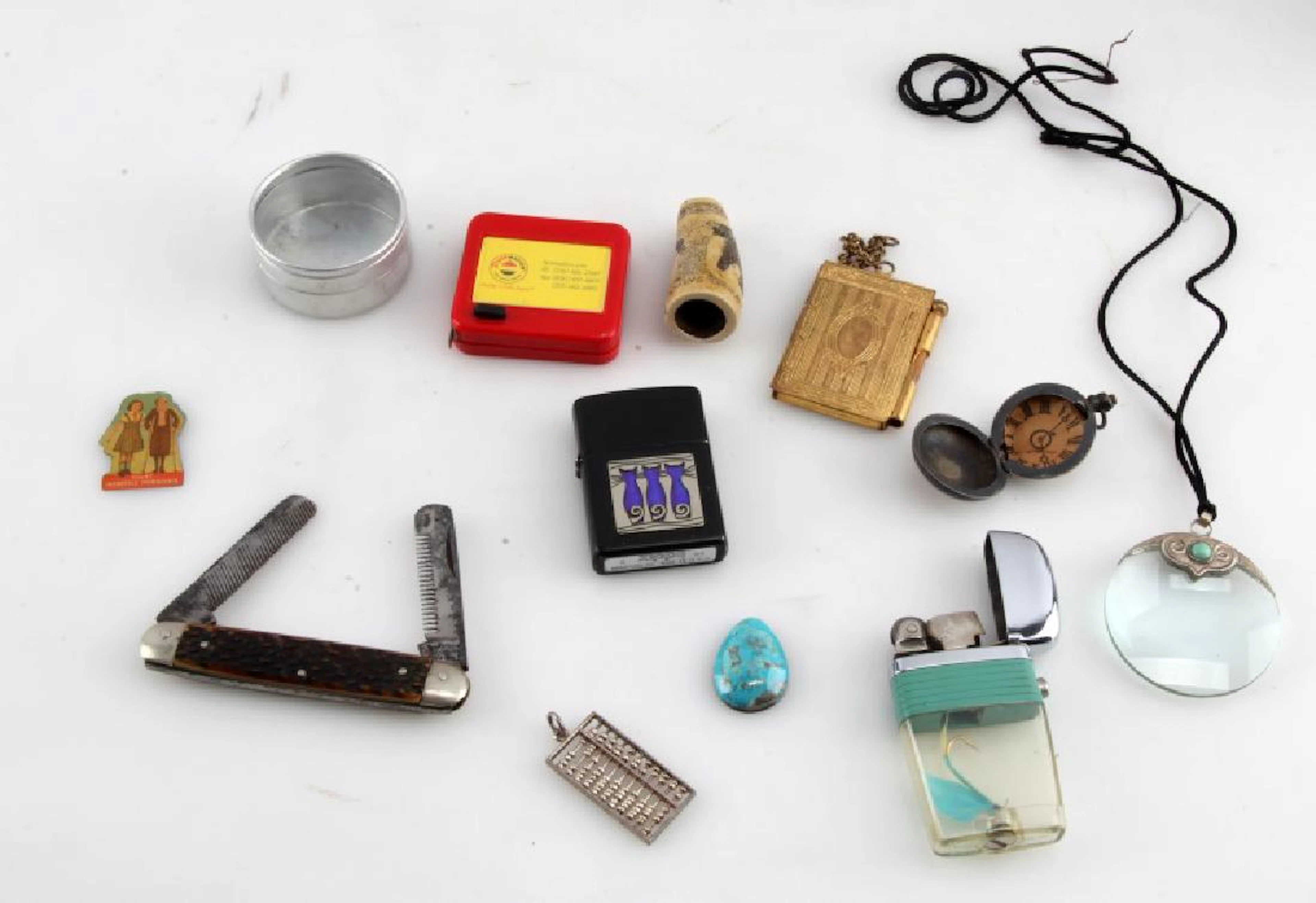 Antique & collectible lot chatelaine zippo & more