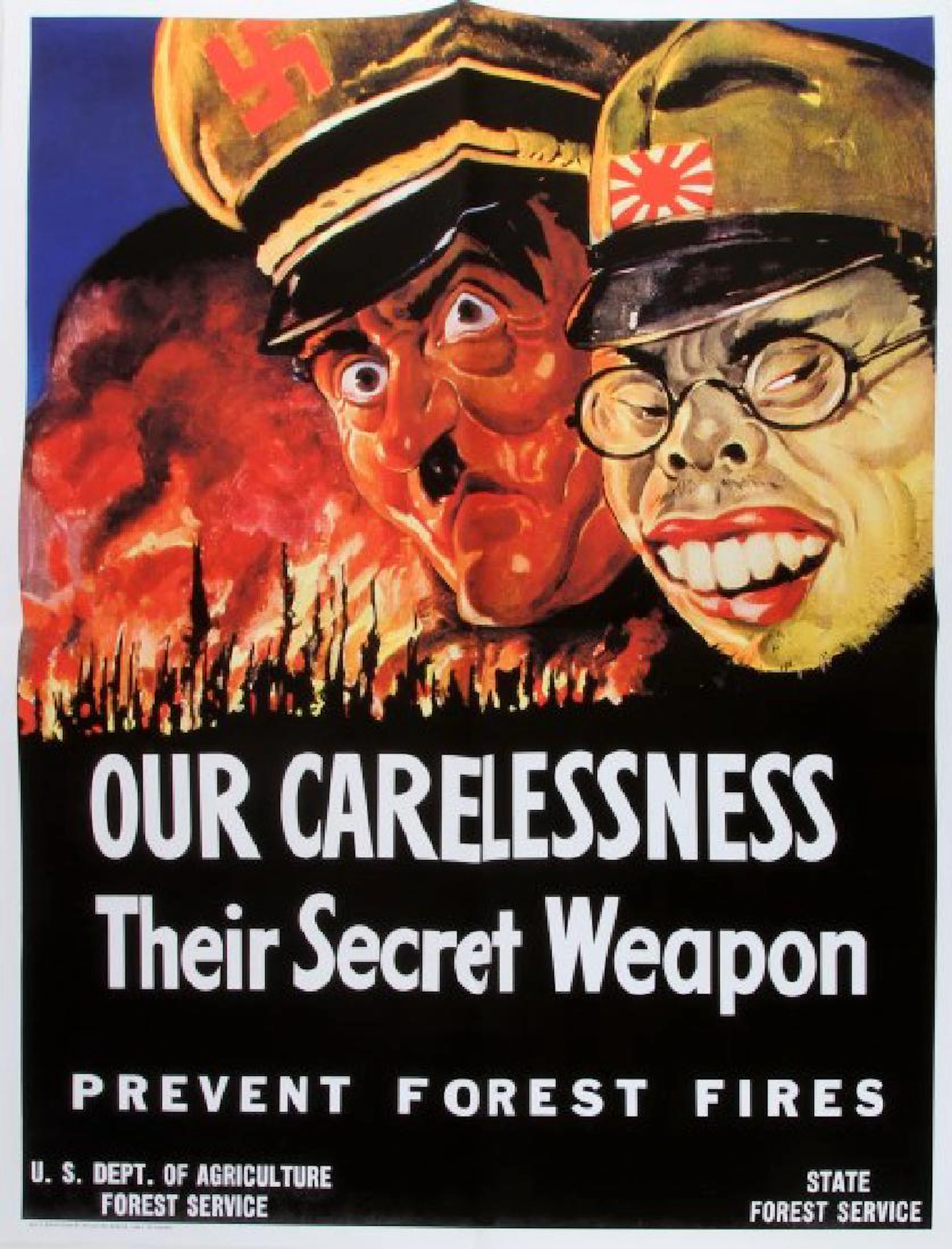 Wwii japanese & german our carelessness poster