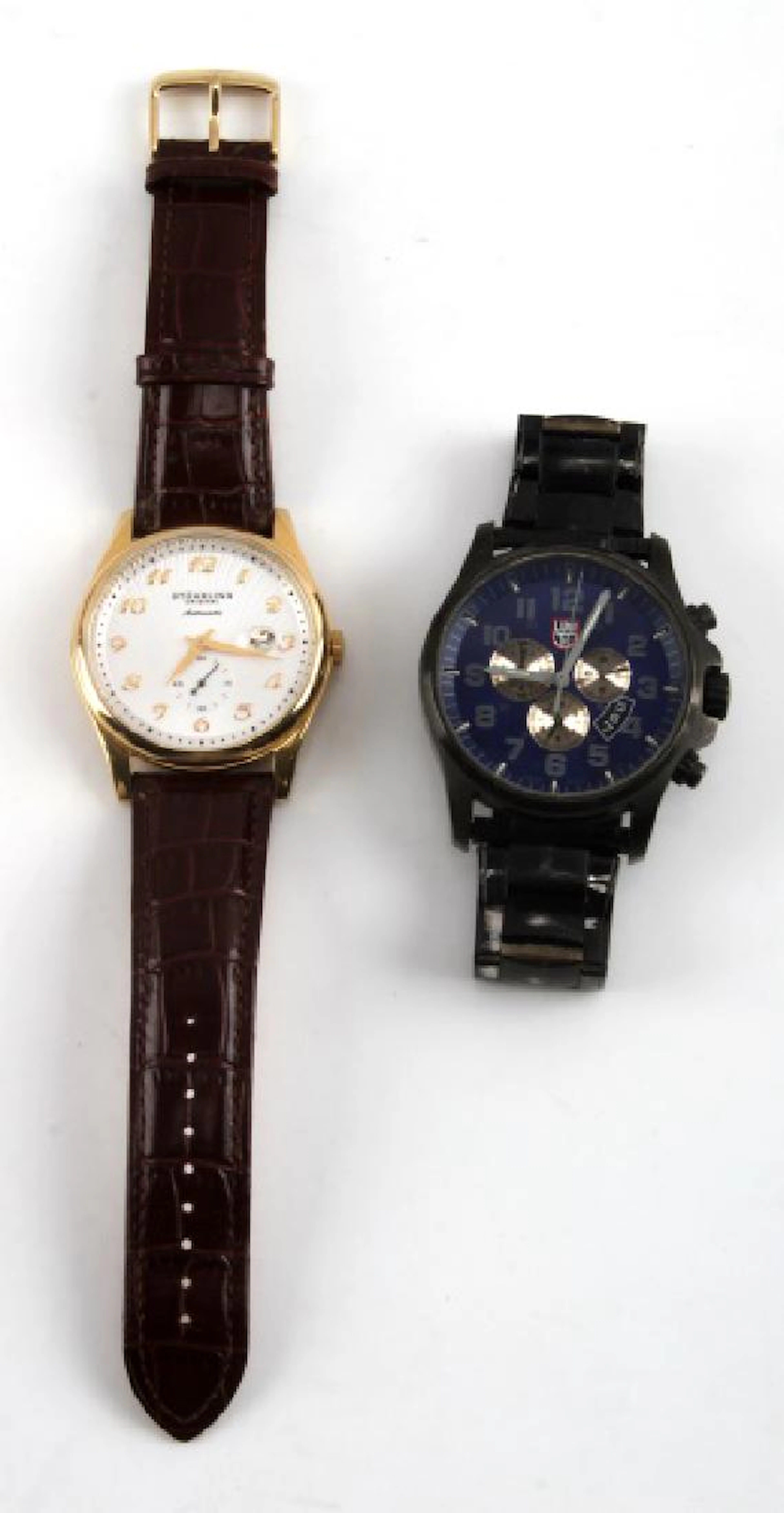 Luminox black saphire & stuhrling leather watch