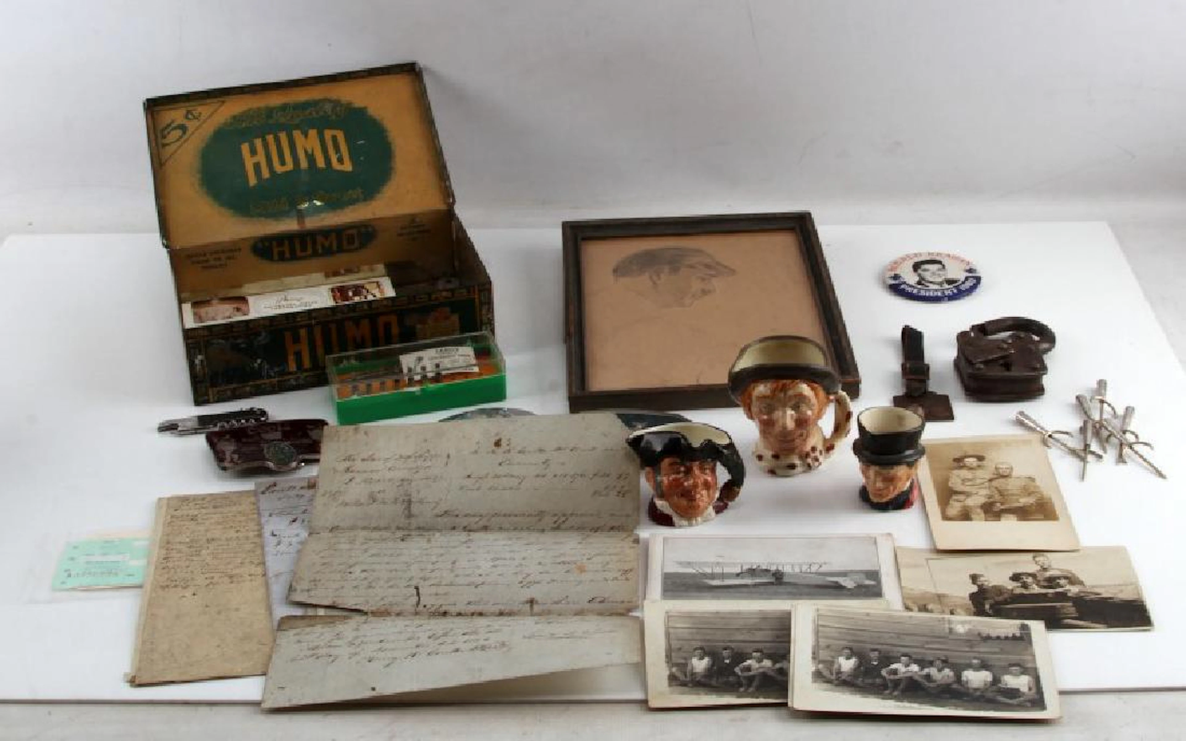 Assorted antiques and vintage items lot w silver