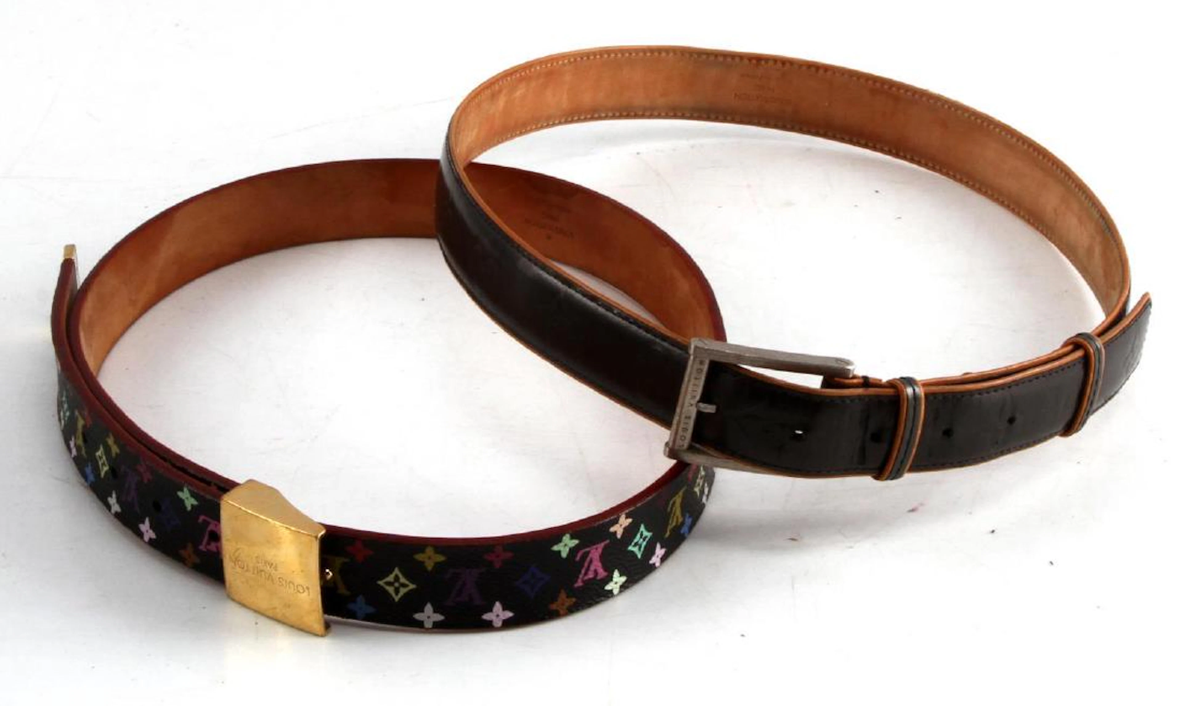 2 womens louis vuitton belts monogram multi color