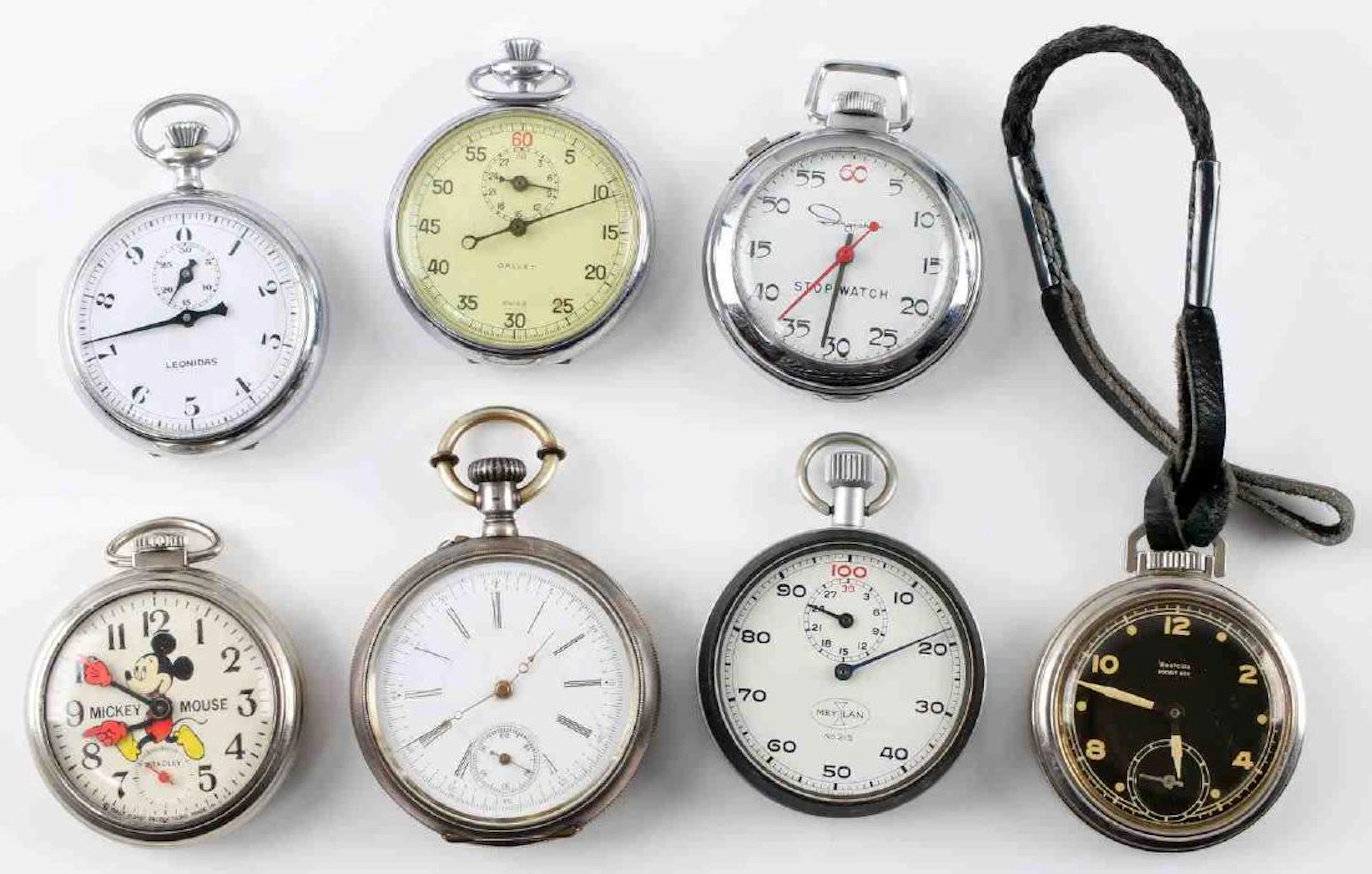Vintage pocket watch & stop watch lot of 7