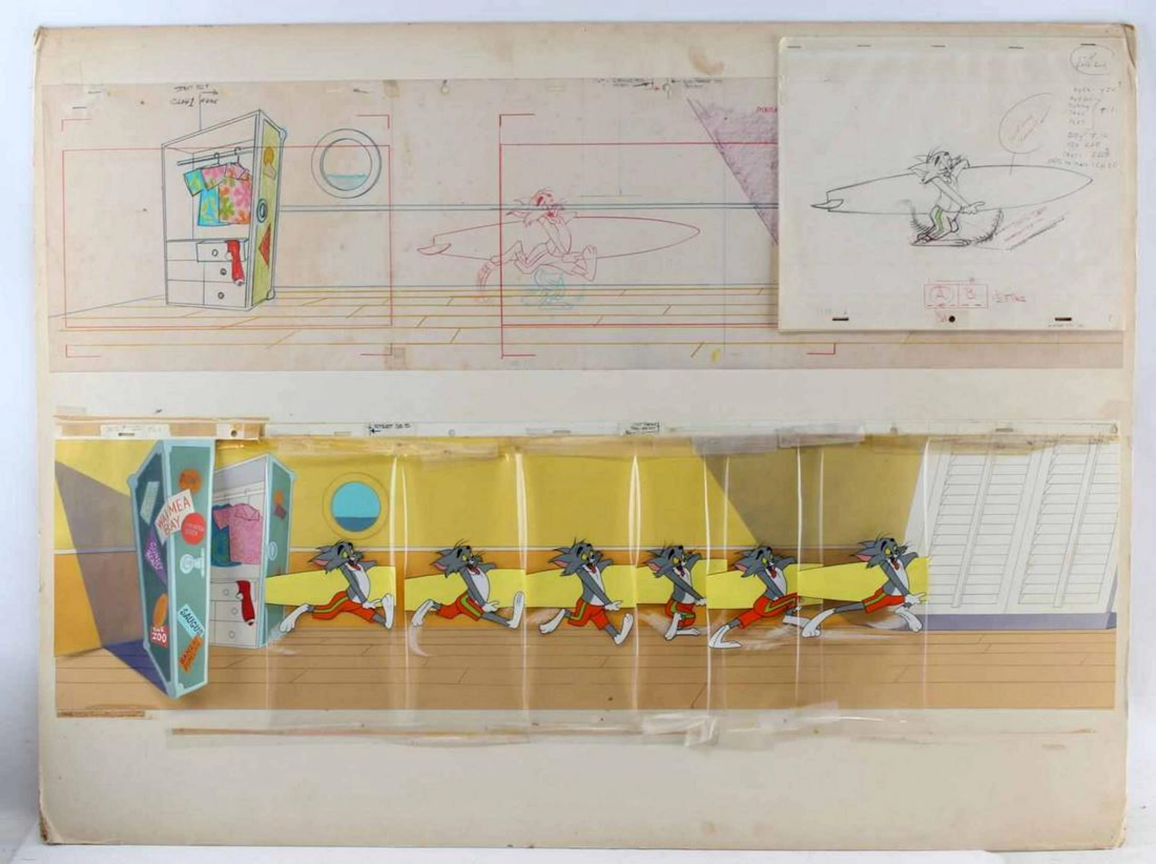 Chuck jones sketches board & animation cels